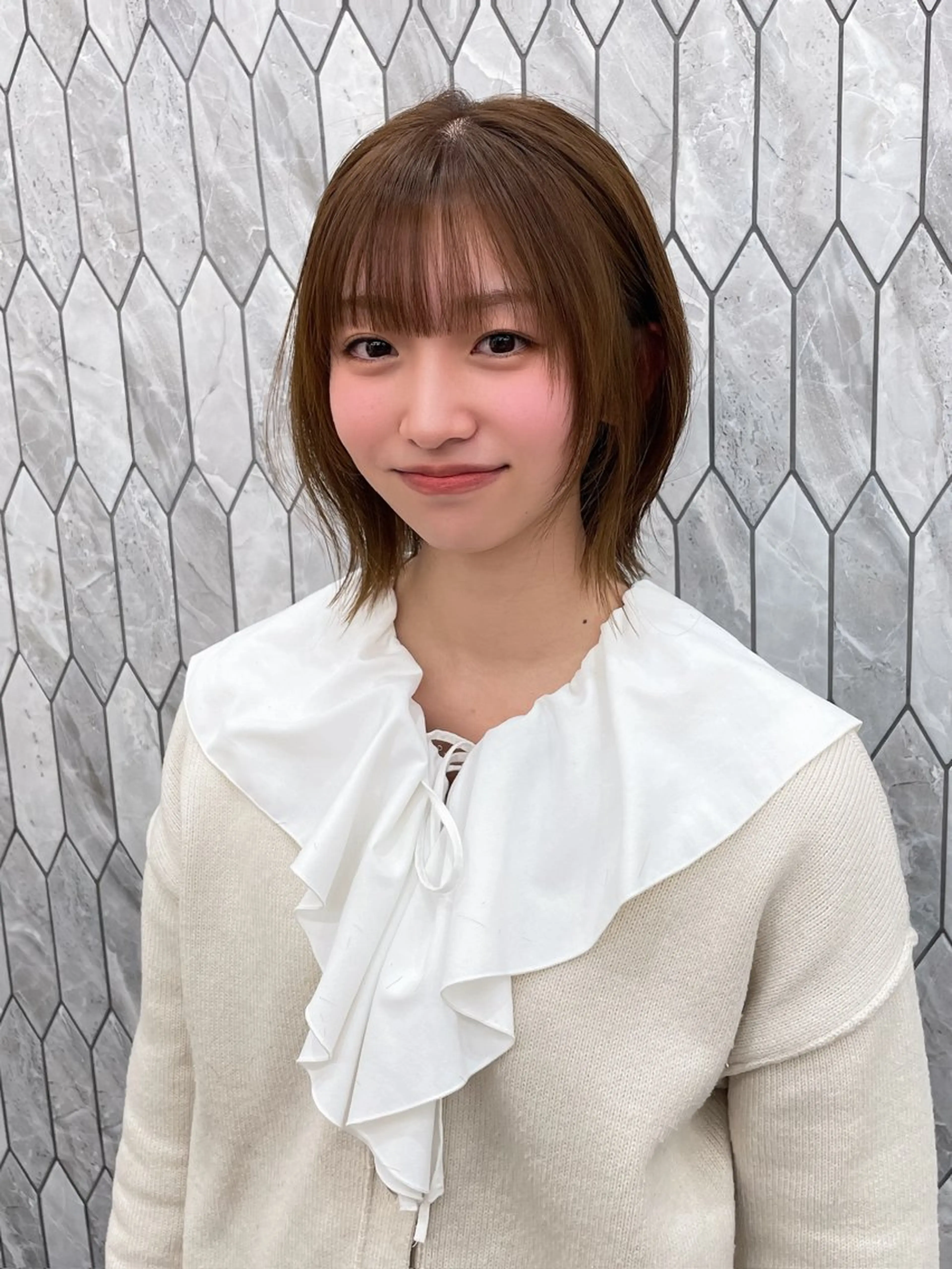 ショート 縮毛矯正/ストンボブ Wカラー💎ヒデジのヘアスタイル