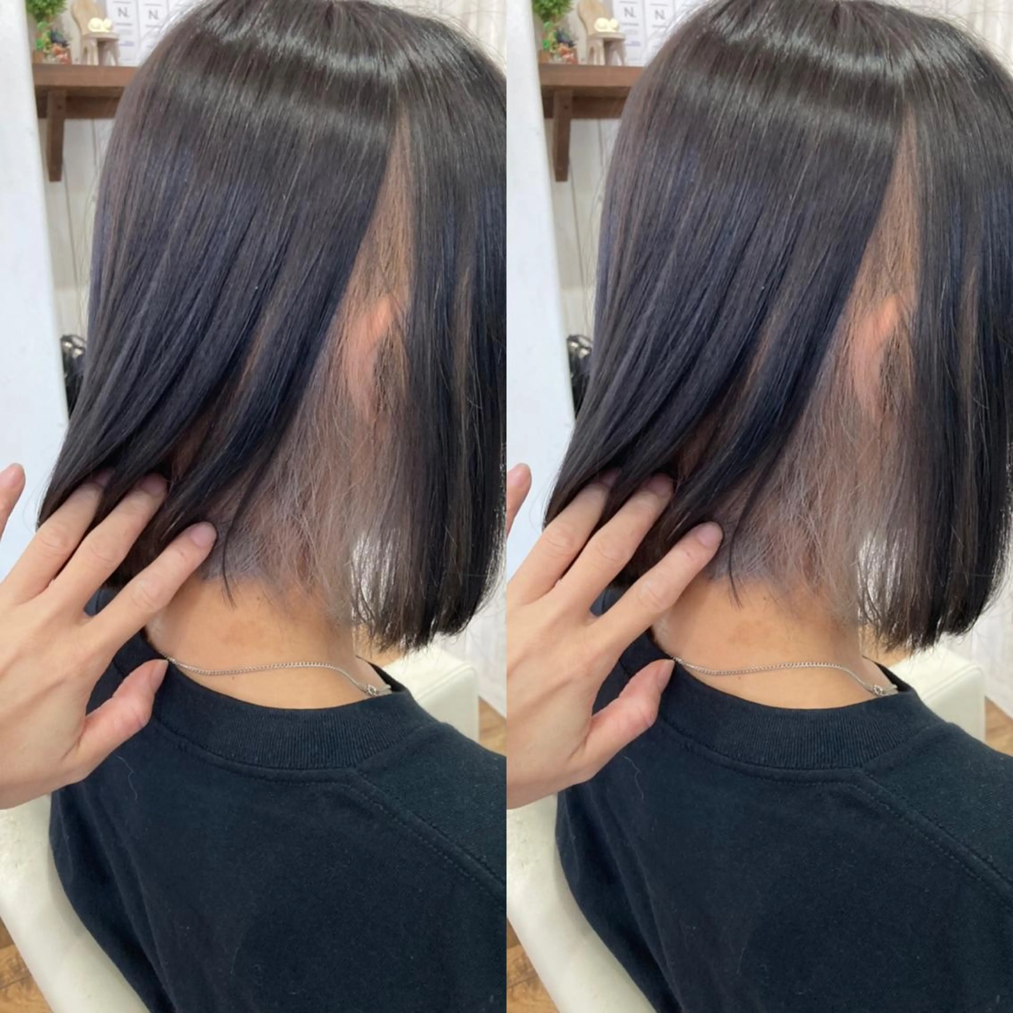ミディアム カラー インナーカラー カット ヘアカラー ヘアサロンオスカー 岸和田蛸地蔵店のヘアスタイル