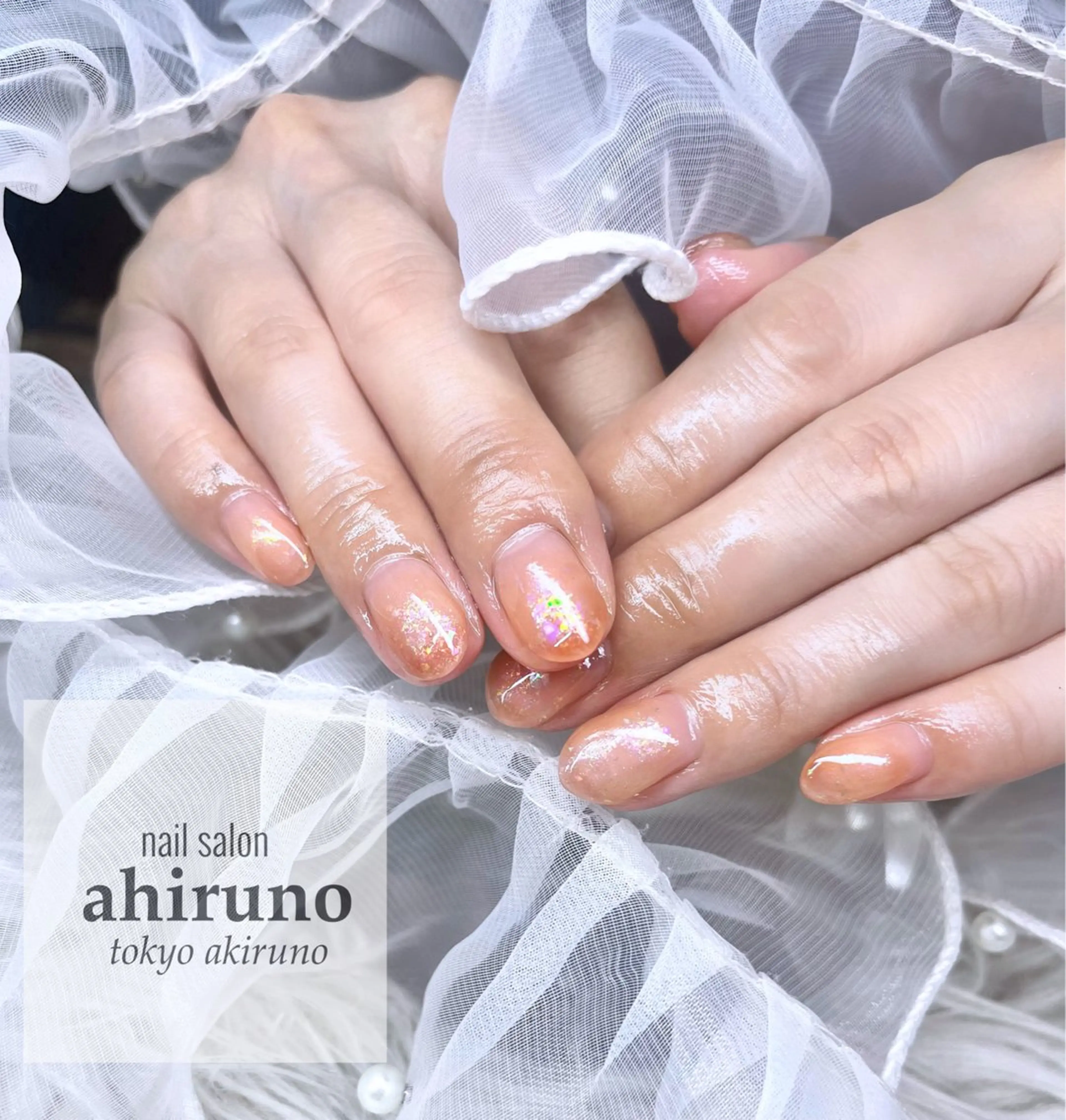 ネイル グラデーション ラメ(グリッター) ラメグラデーション シンプルネイル ハンドネイル 東京あきる野市ネイル ✿ ｙｕiのネイルデザイン