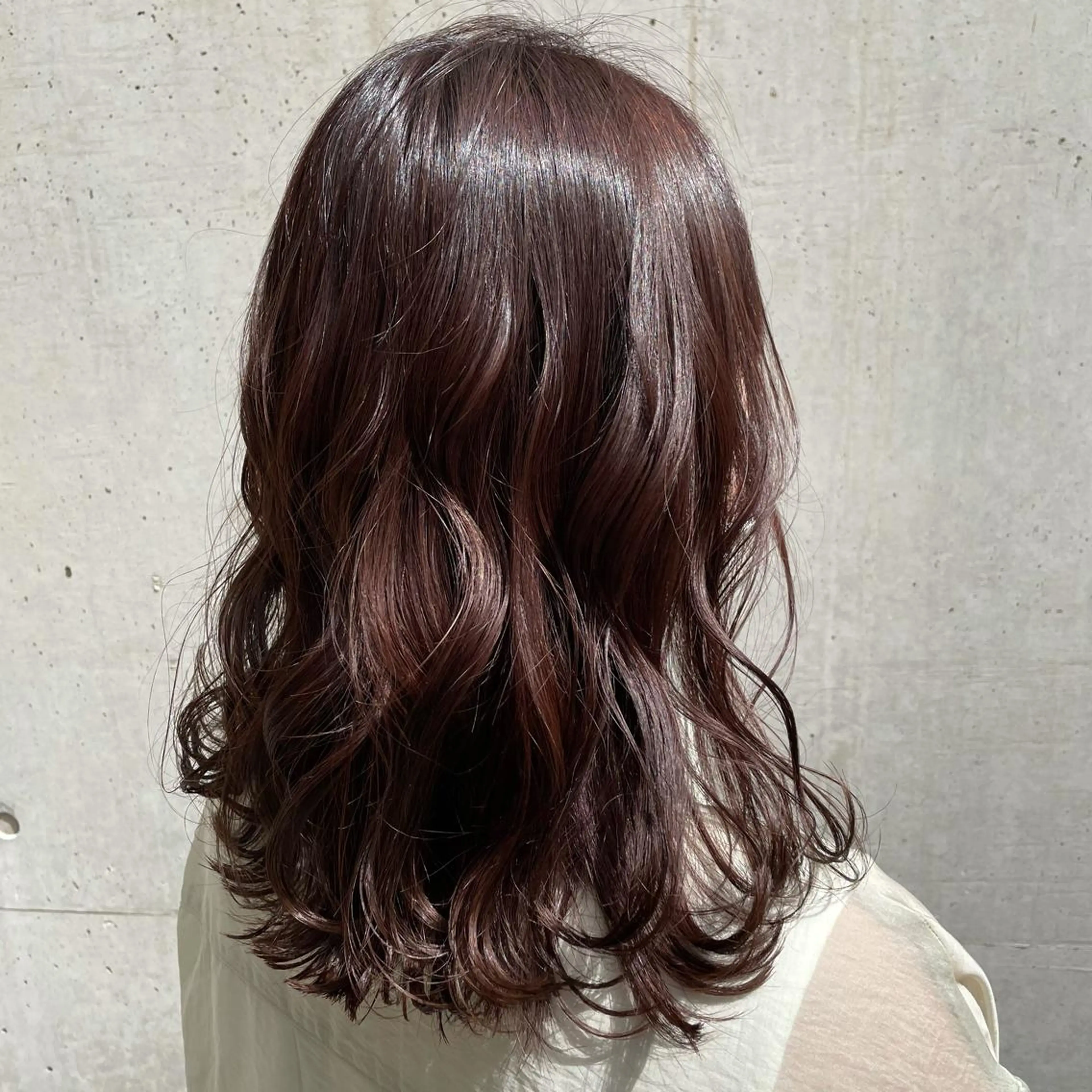 セミロング ピンクブラウン ba-boo 熊本のヘアスタイル