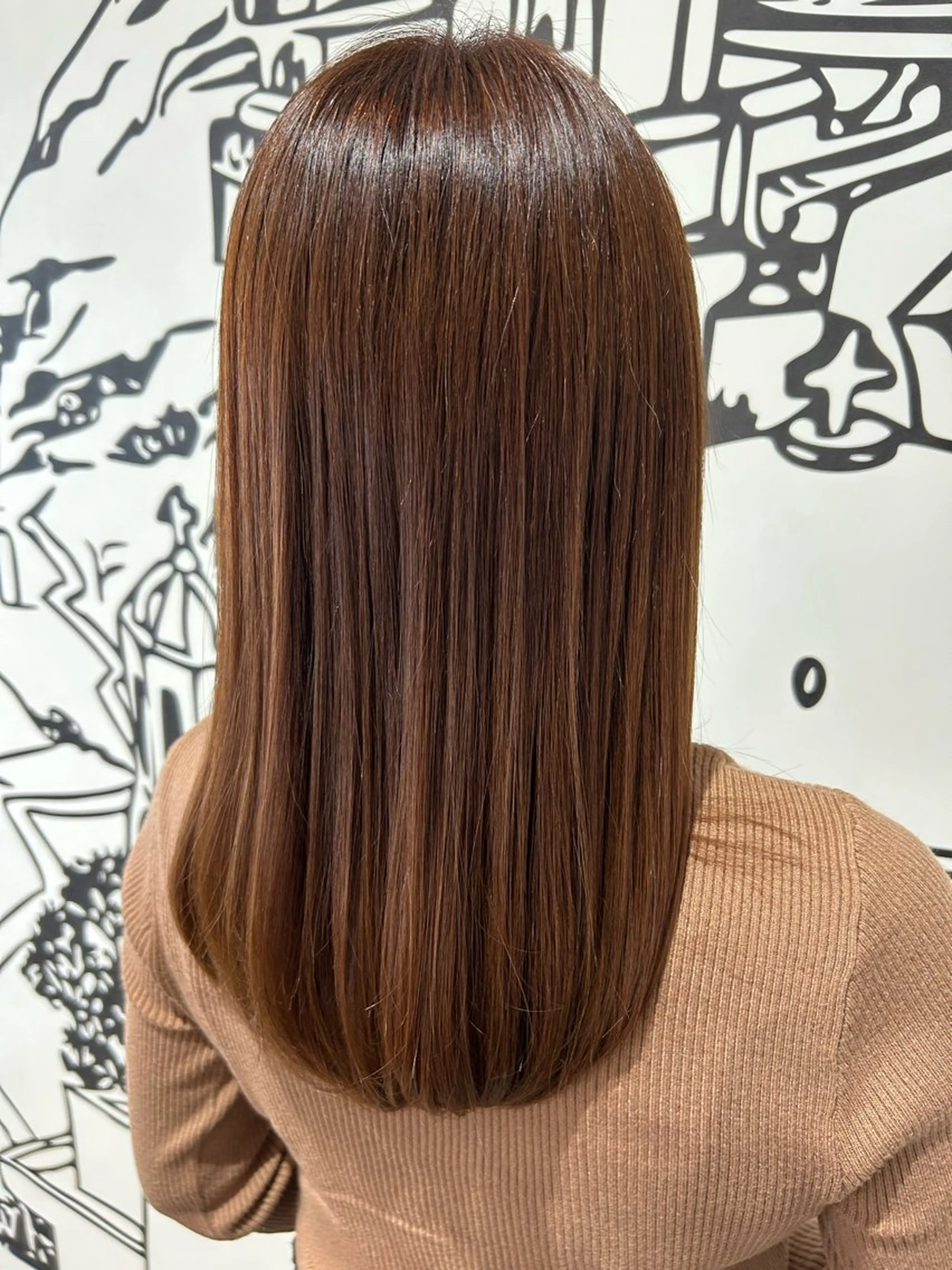 セミロング 縮毛矯正 トリートメント 高木 瑶子のヘアスタイル