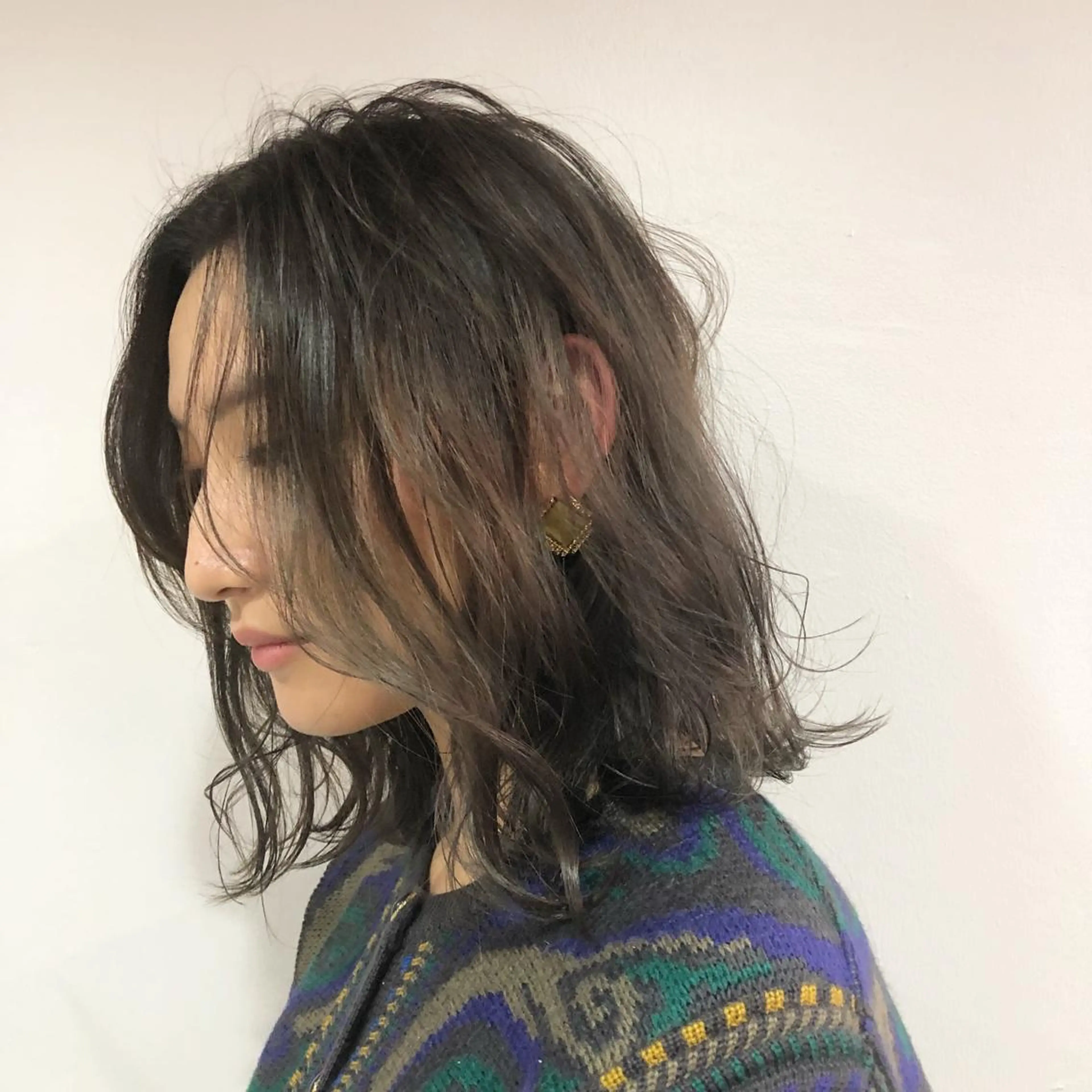 ミディアム カラー 低ダメージパーマ ケアパーマ/武田明大のヘアスタイル