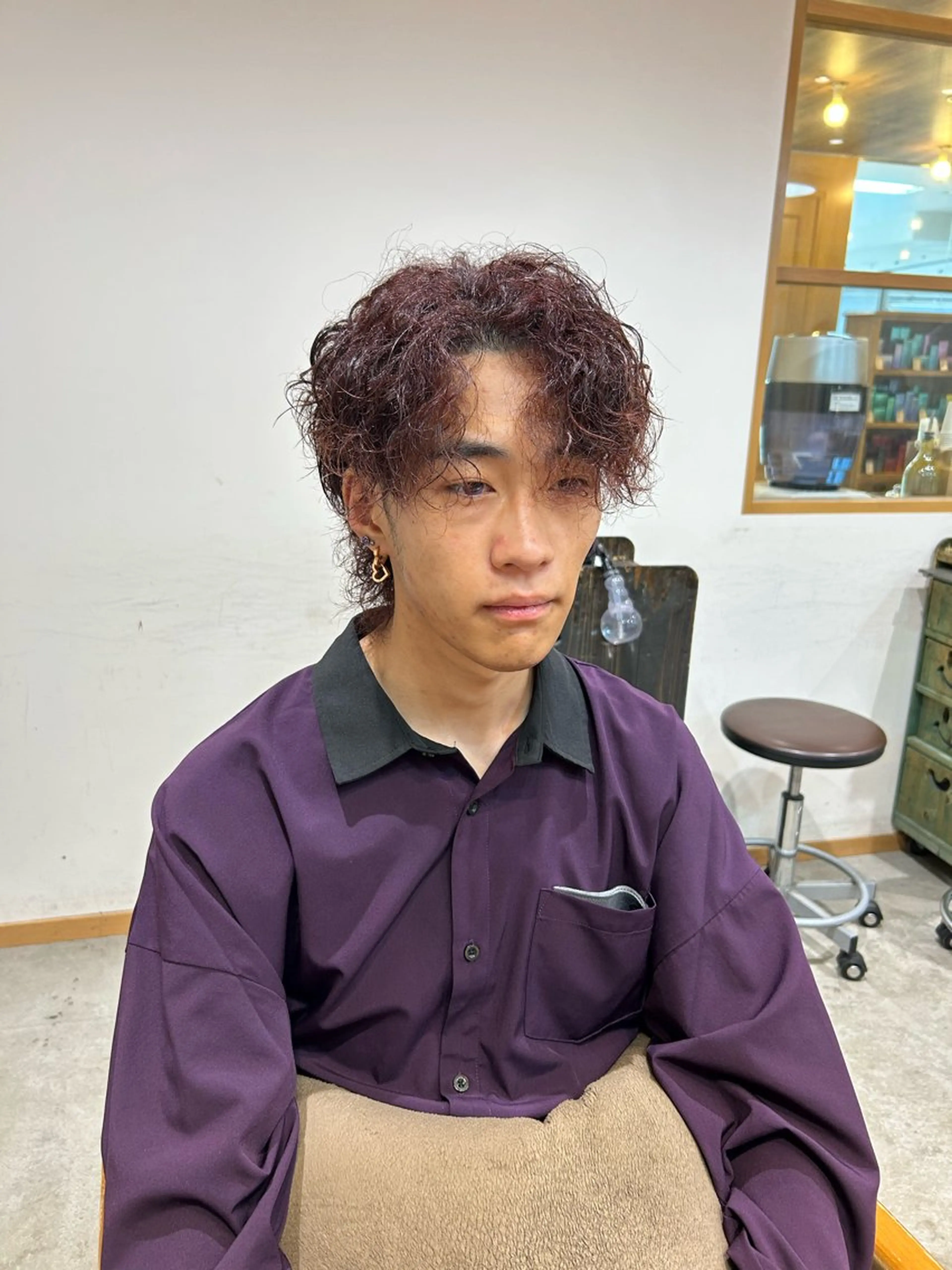 ショート カラー パーマ メンズ 新谷 虎太郎のヘアスタイル