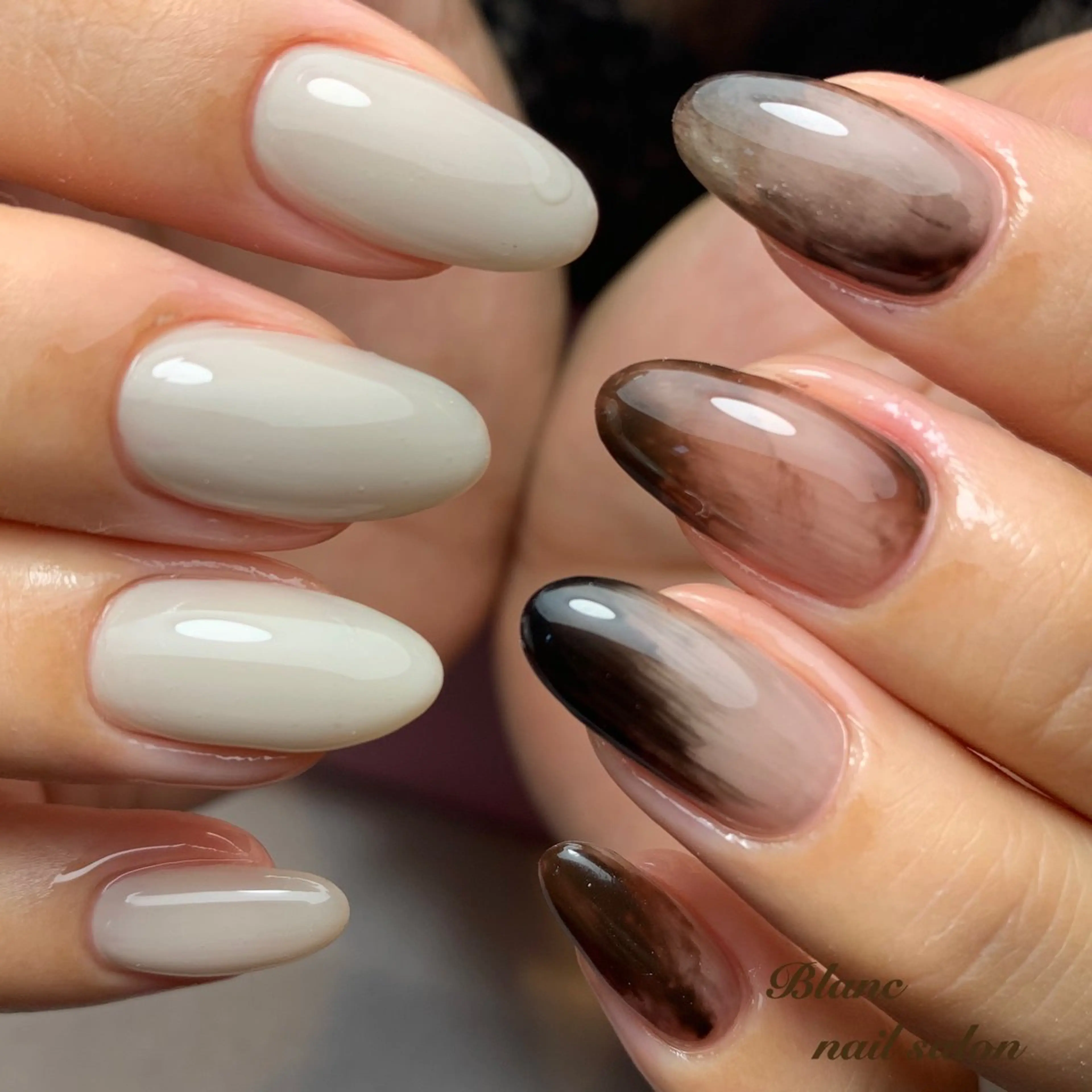 ミディアム Blanc ブランのネイルデザイン