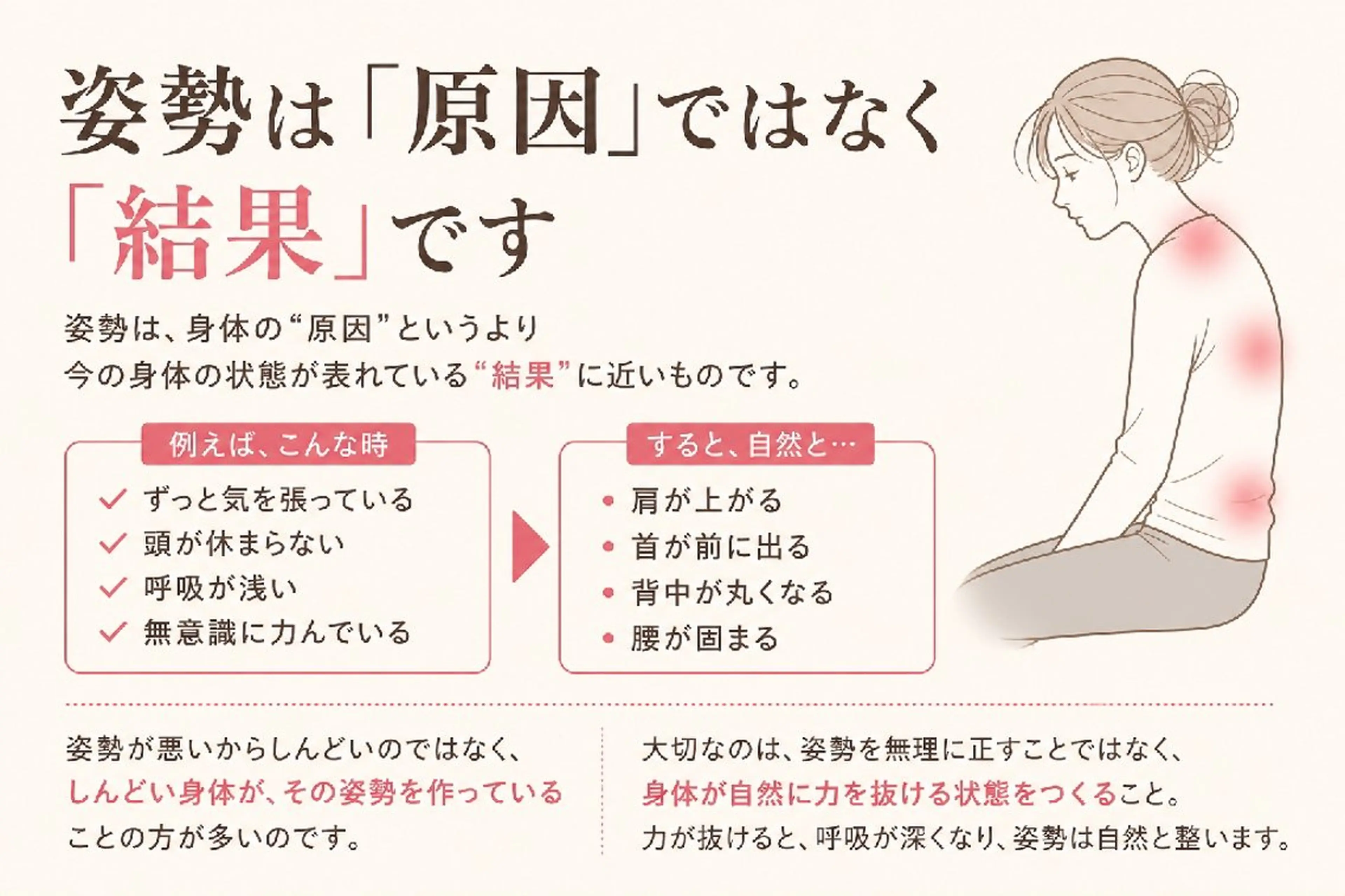 リラク 頑張りすぎて∣力が抜 けない 【醸す整体】のエステ・リラクイメージ