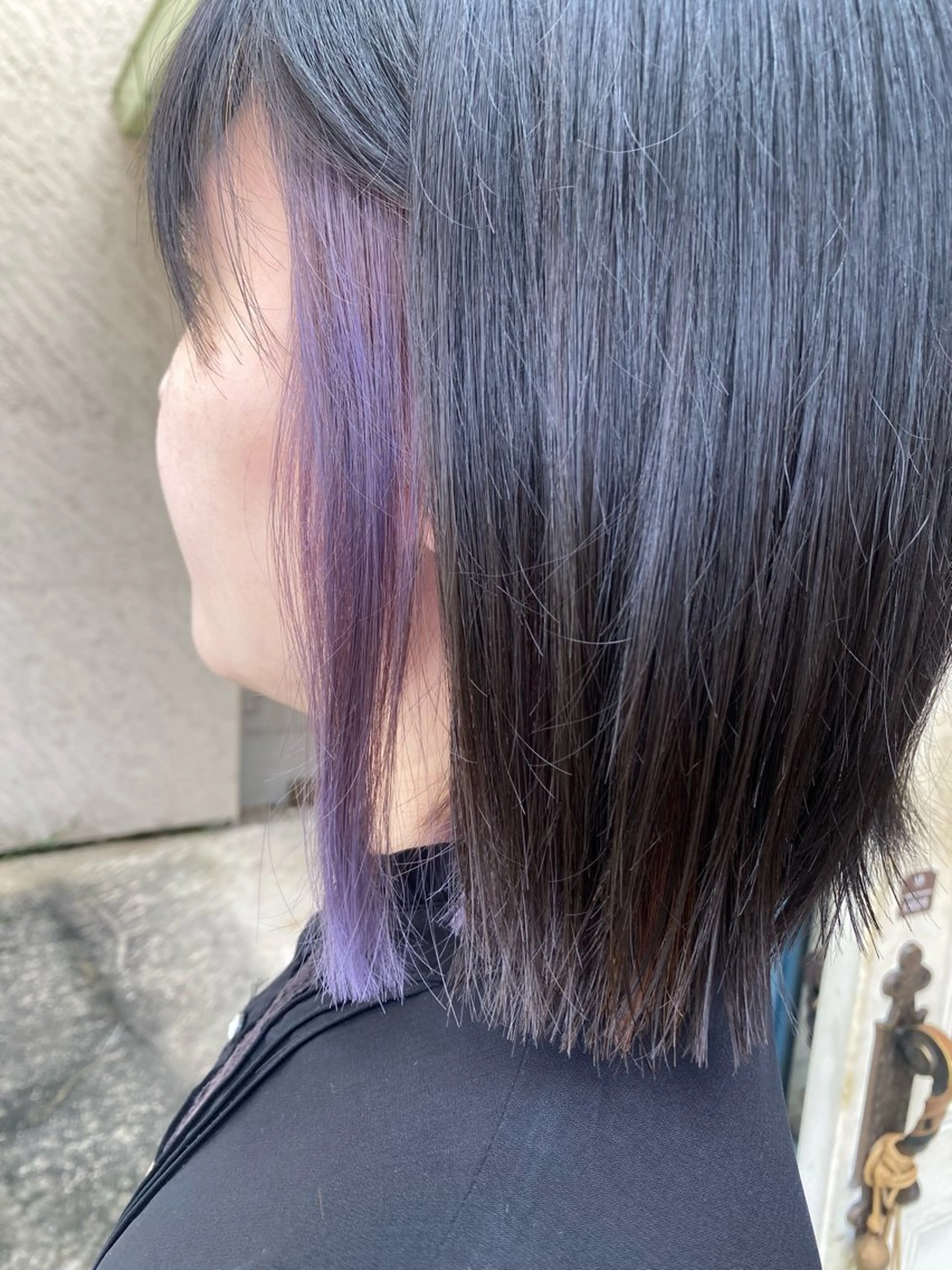 ミディアム カラー イヤリングカラー パープルカラー 艶髪カラー✨ デジタルパーマ✨植松のヘアスタイル