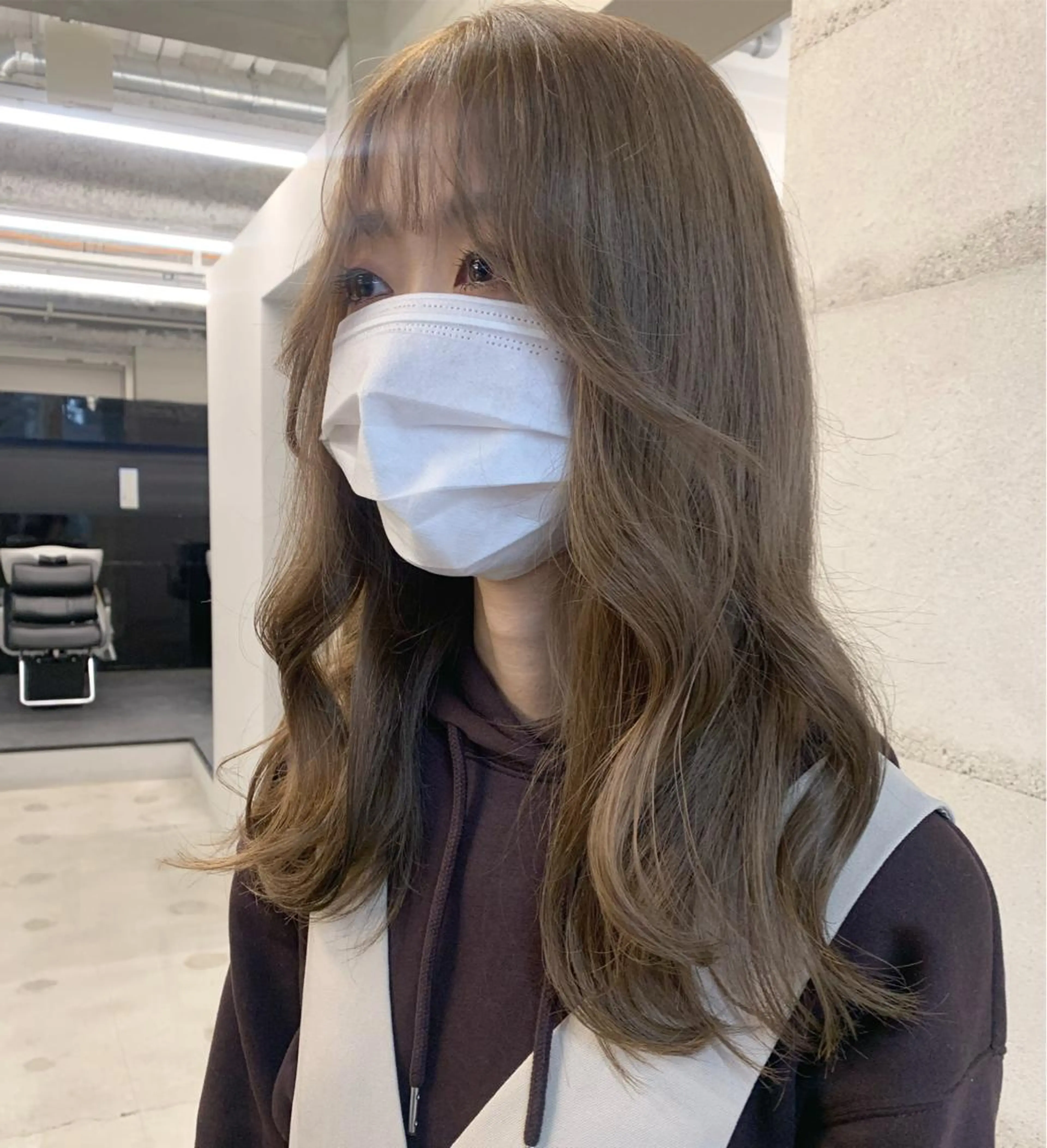 ミディアム カラー カット ヘアカラー トリートメント ヘッドスパ 透明感/オリーブ/ グレージュ/YUKAのヘアスタイル