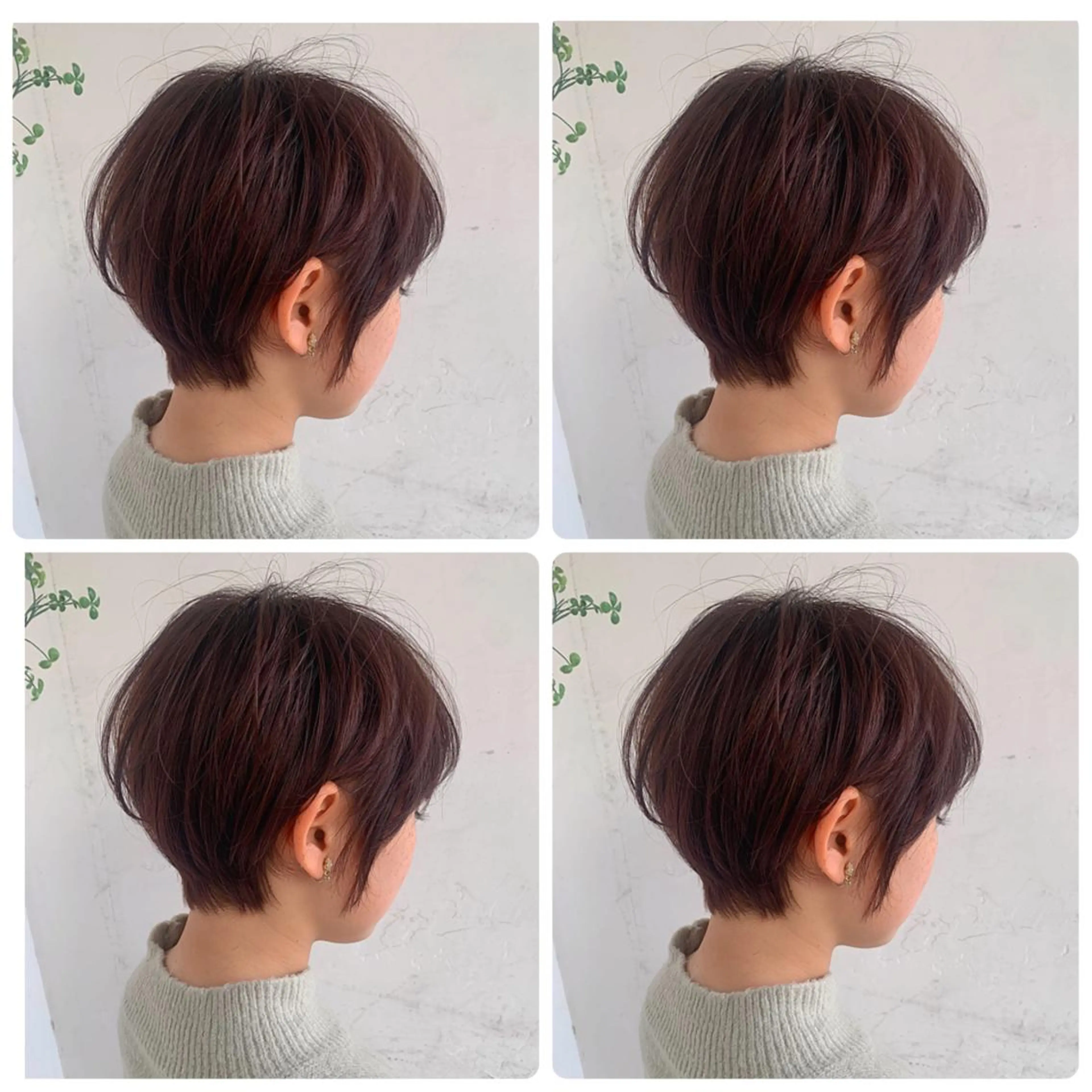 ショート カラー ショートボブ ハンサムショート 丸みショート デザインカラー ハイライトカラー カット ヘアカラー 京都大人女性ショート 徒歩1分/秋山のヘアスタイル