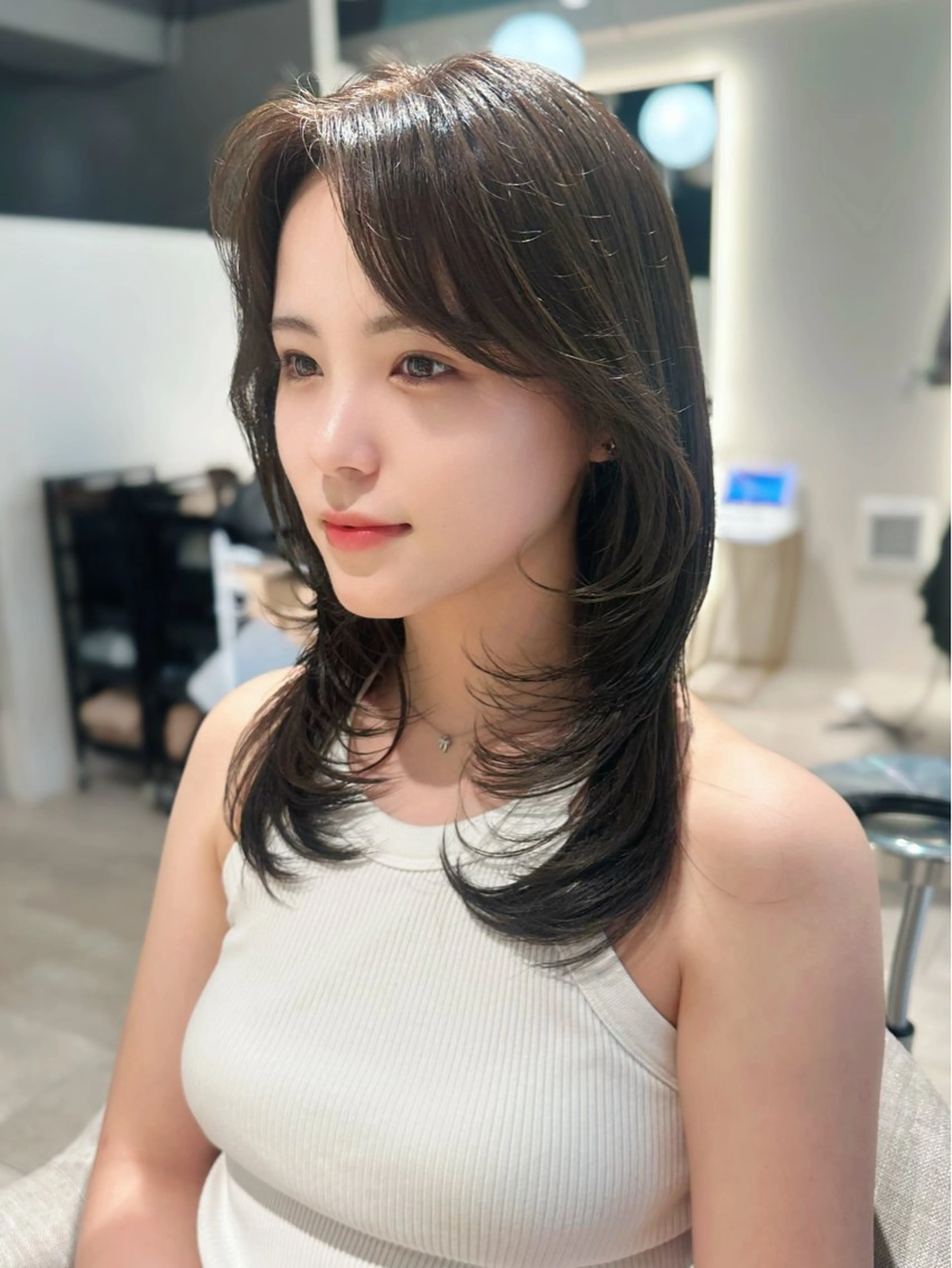 セミロング レイヤーカット レイヤー/顔周り 田山　穂波のヘアスタイル