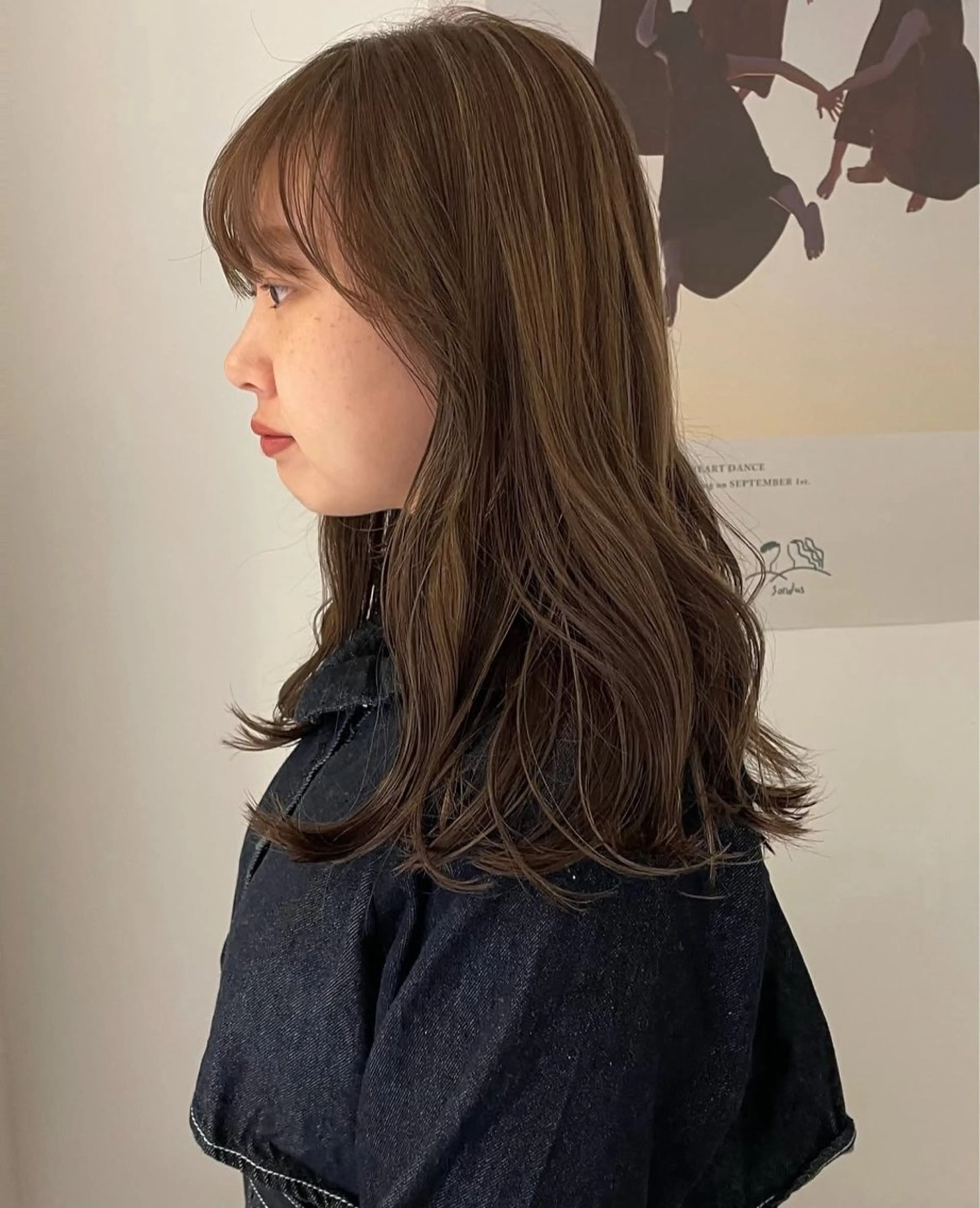 セミロング カラー ナチュラル/似合わせ /ベージュ/齋藤朱夏のヘアスタイル