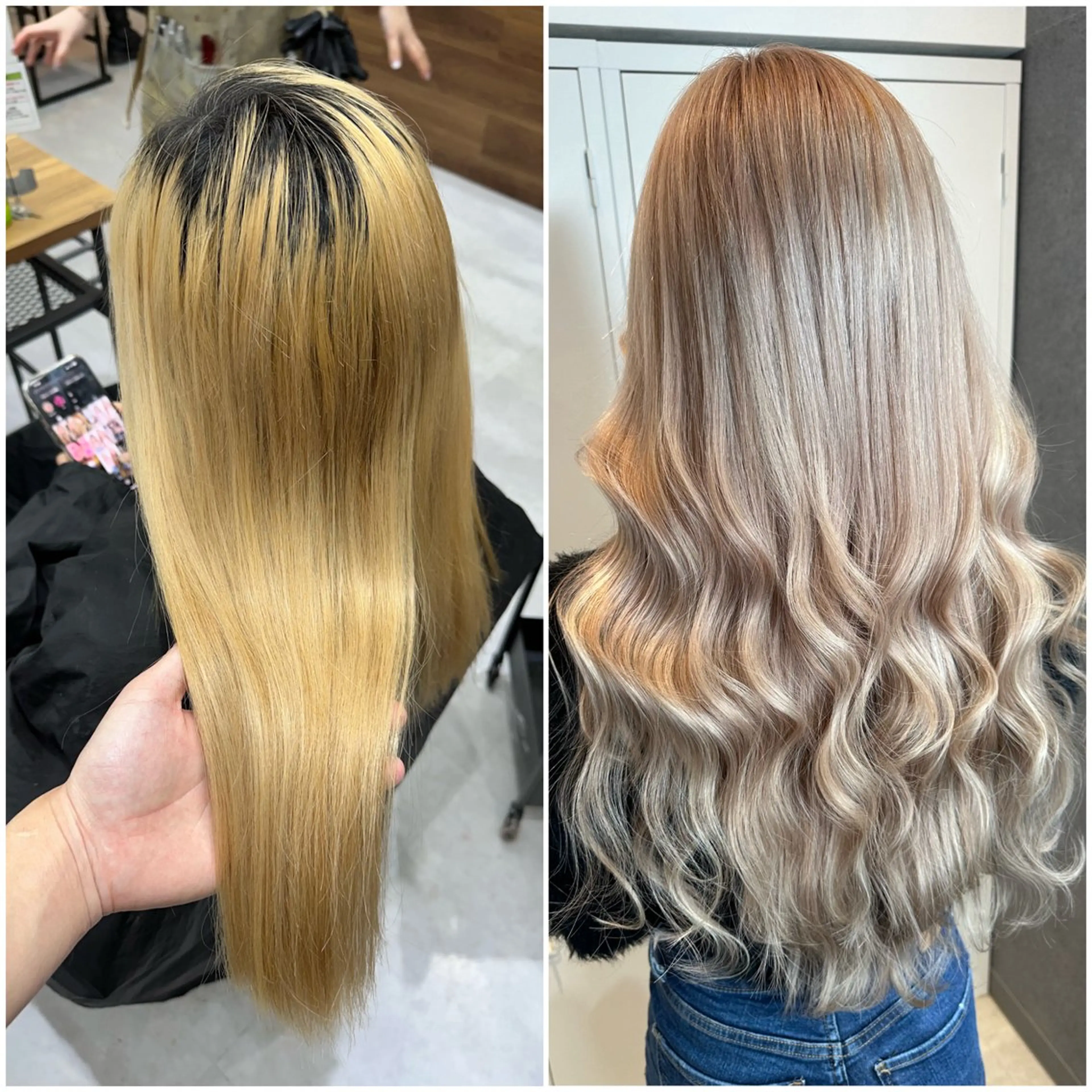 ロング カラー ベージュカラー ダブルカラー ミルクティーベージュ エクステ ヘアカラー トリートメント エクステ KEISUKE🐶 カラー✨エクステのヘアスタイル