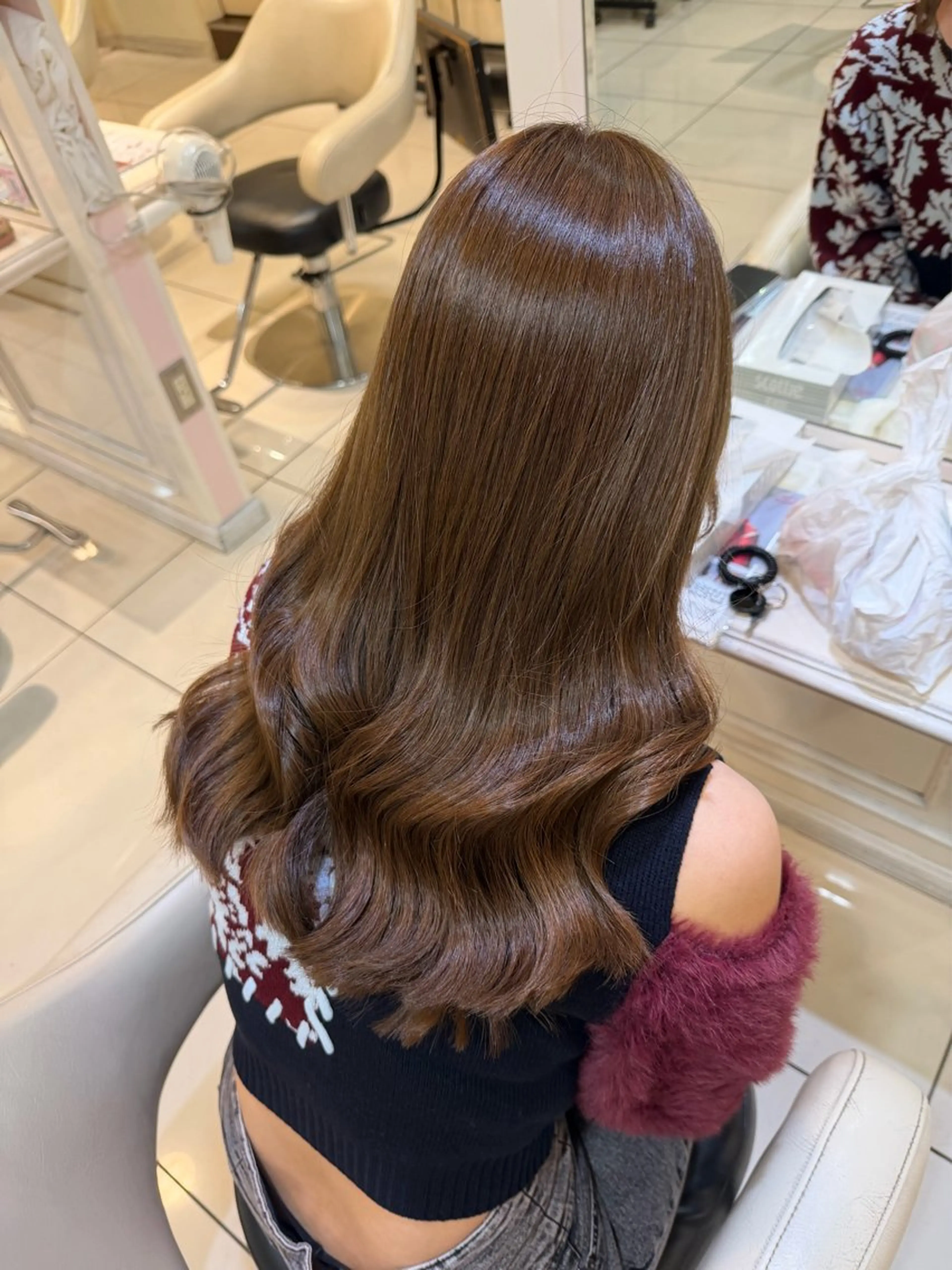 ロング カラー カット ヘアカラー ツヤ重視 ワンカラー🫧Mioのヘアスタイル