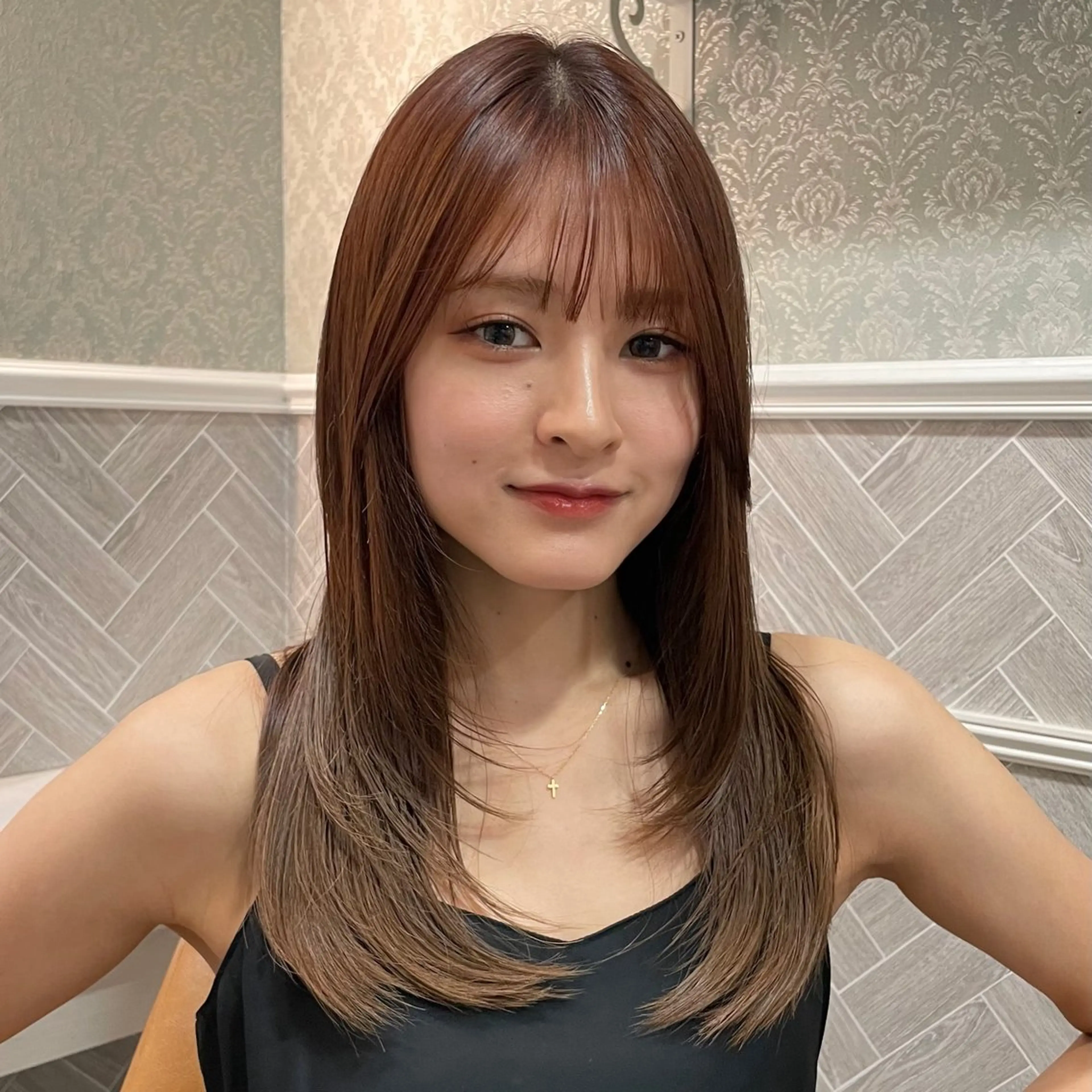 ロング 髪質改善 韓国風ヘア レイヤーカット 縮毛矯正 カット ヘアカラー トリートメント 美髪縮毛矯正🤍 髪質改善/Shinaのヘアスタイル