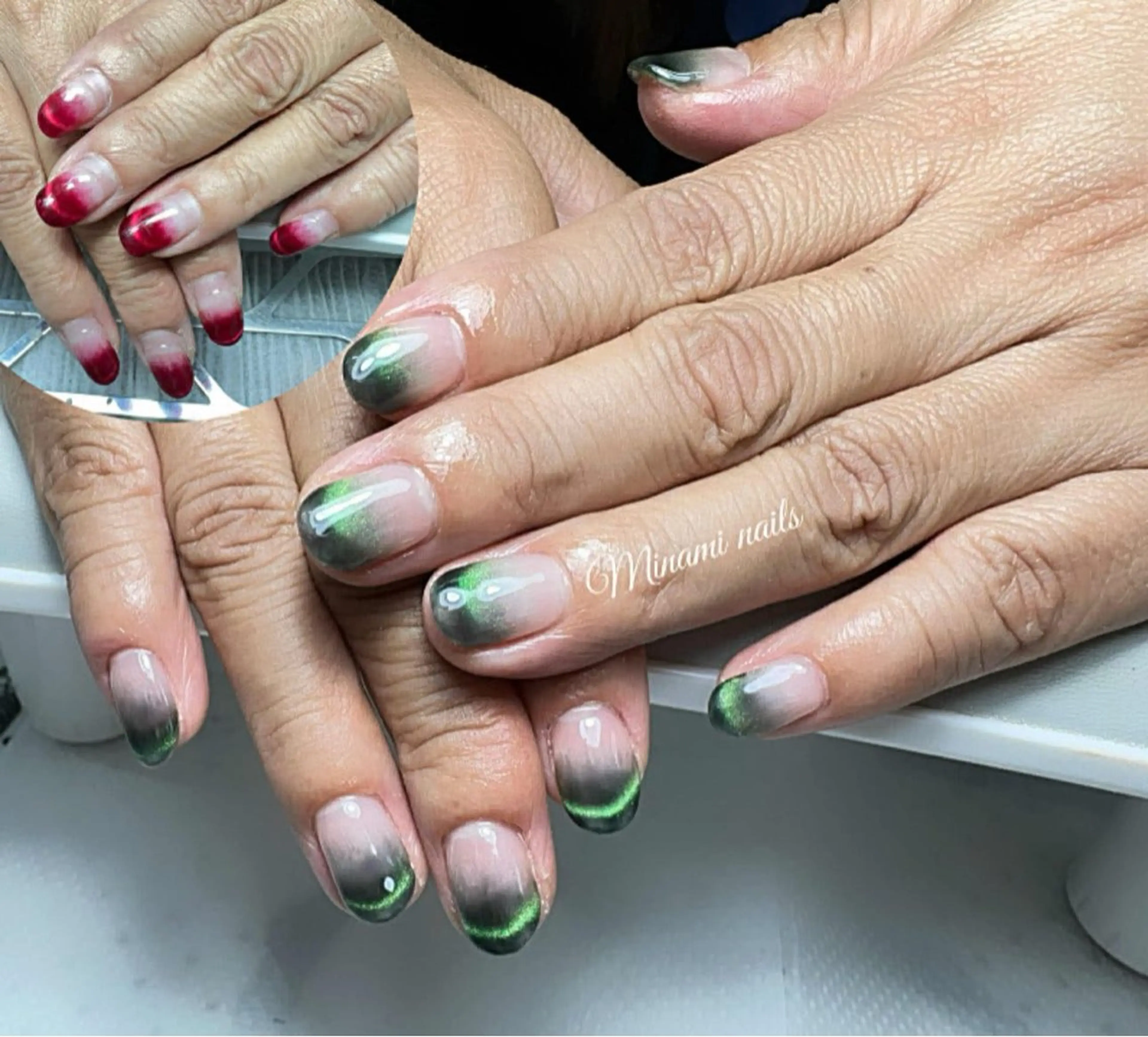 ネイル アートネイル オーロラネイル ガーリー キラキラネイル 韓国ネイル Minami Nailsのネイルデザイン