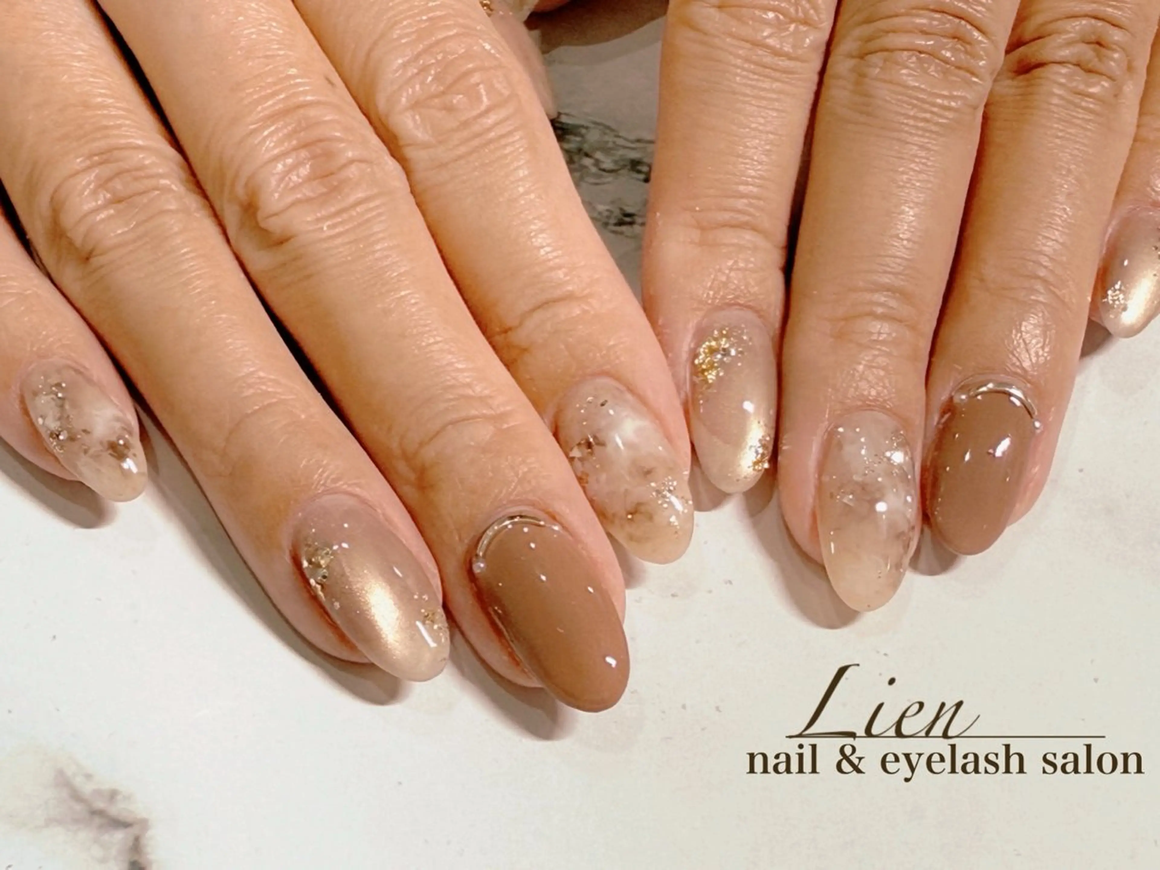 ネイル 長さ出し フットネイル フレンチネイル ジェルネイル ガラスフレンチ ハンドネイル Lien(リアン) 銀座駅6分のネイルデザイン