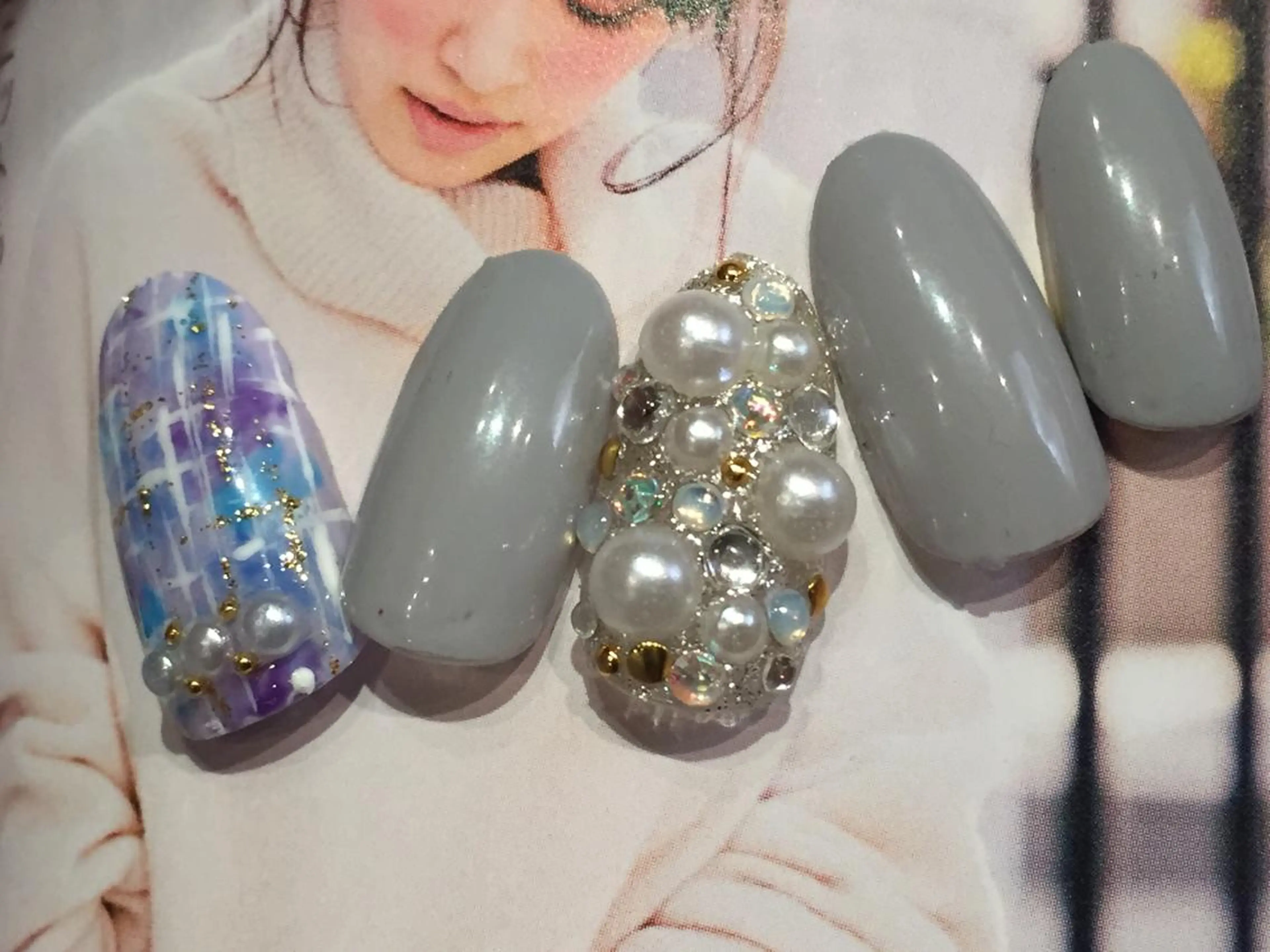 ネイル シンプルネイル ツイードネイル Nest 三田のマツエク・マツパデザイン