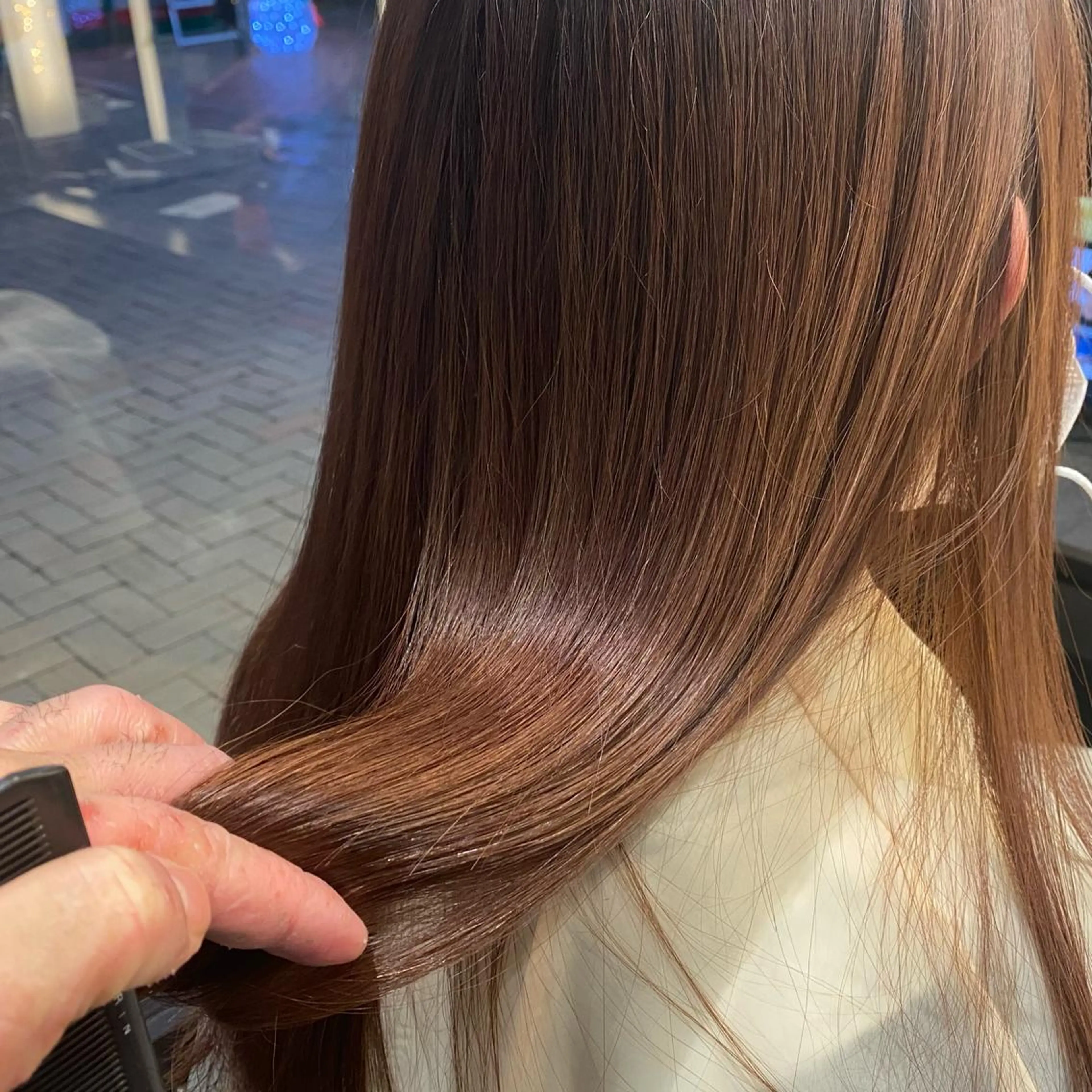 セミロング カラー ブリーチ 透明感カラー 髪質改善 トリートメント カット ヘアカラー トリートメント ブリーチカラー/ 岩破瑞希のヘアスタイル