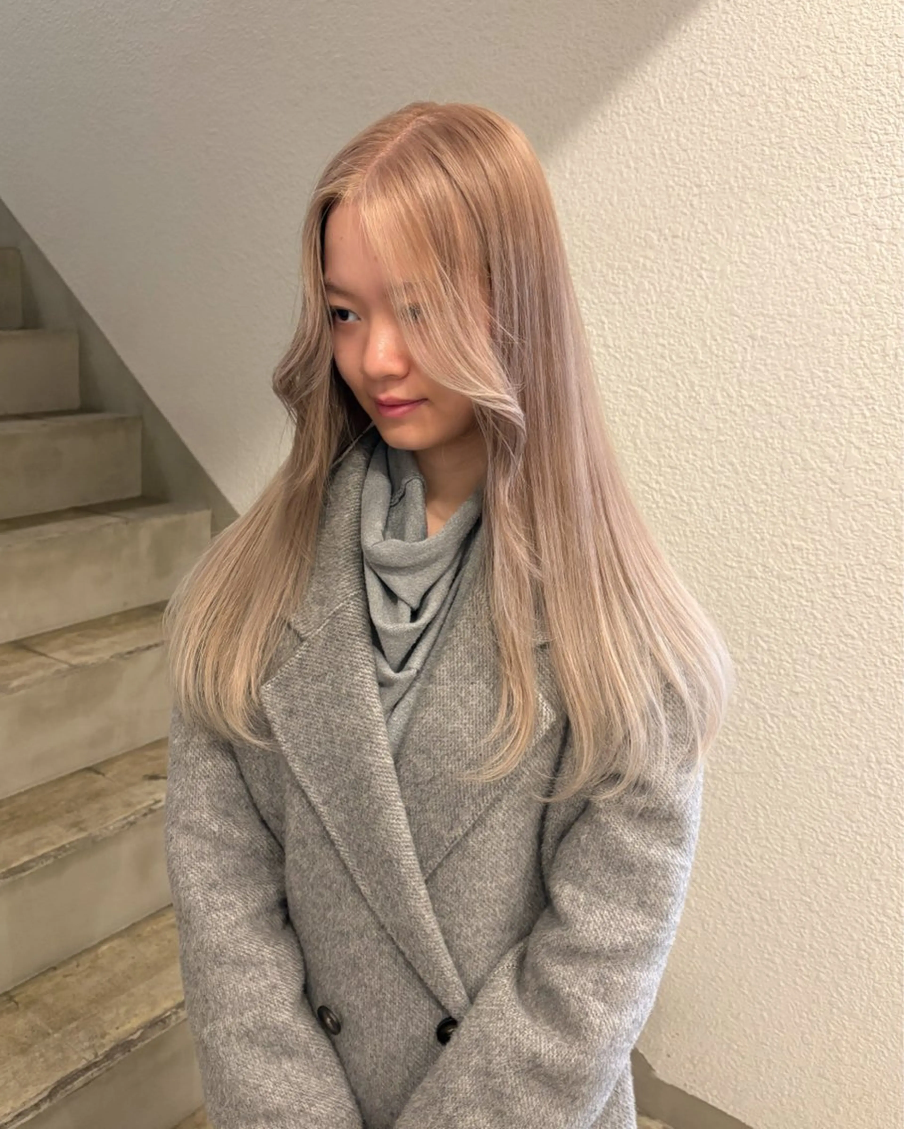 ロング ミストバング カット ヘアカラー トリートメント 垢抜け透明感カラー 🧚🏻‍♀️ミユウのヘアスタイル