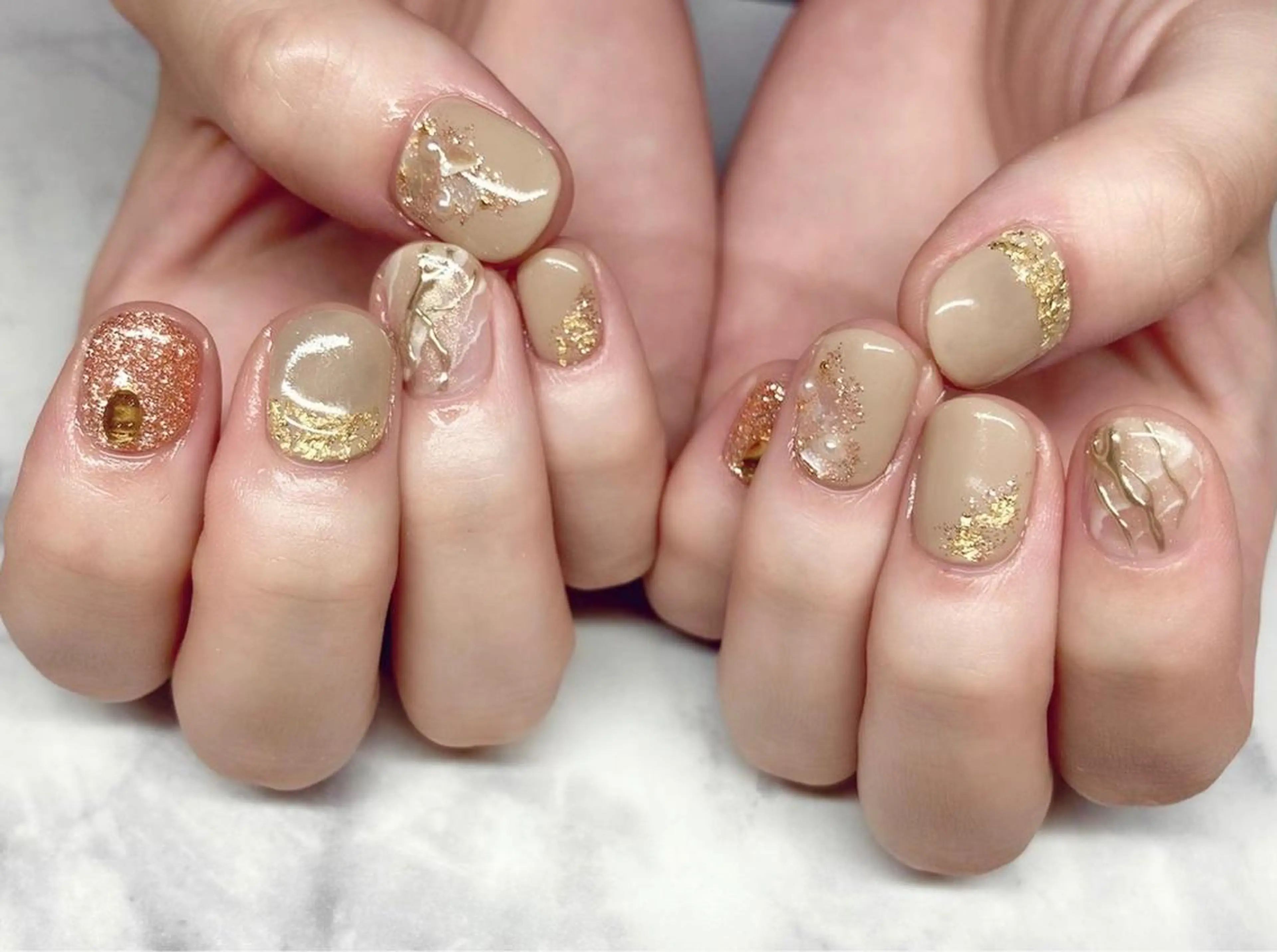 ネイル フレンチネイル ジェルネイル ガラスフレンチ 氷ネイル・うるうるネイル ミラーネイル Nail&eye Belire 新宿のネイルデザイン