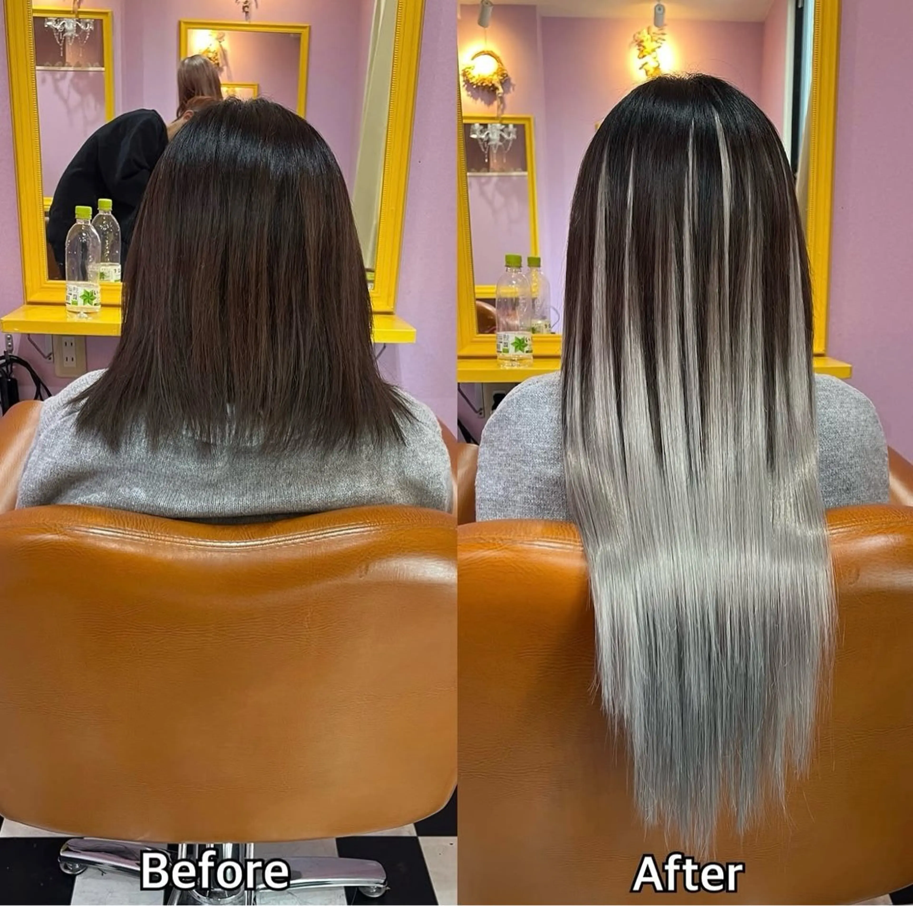 ロング シール+ちび編み込み エクステ梅田🐨のヘアスタイル