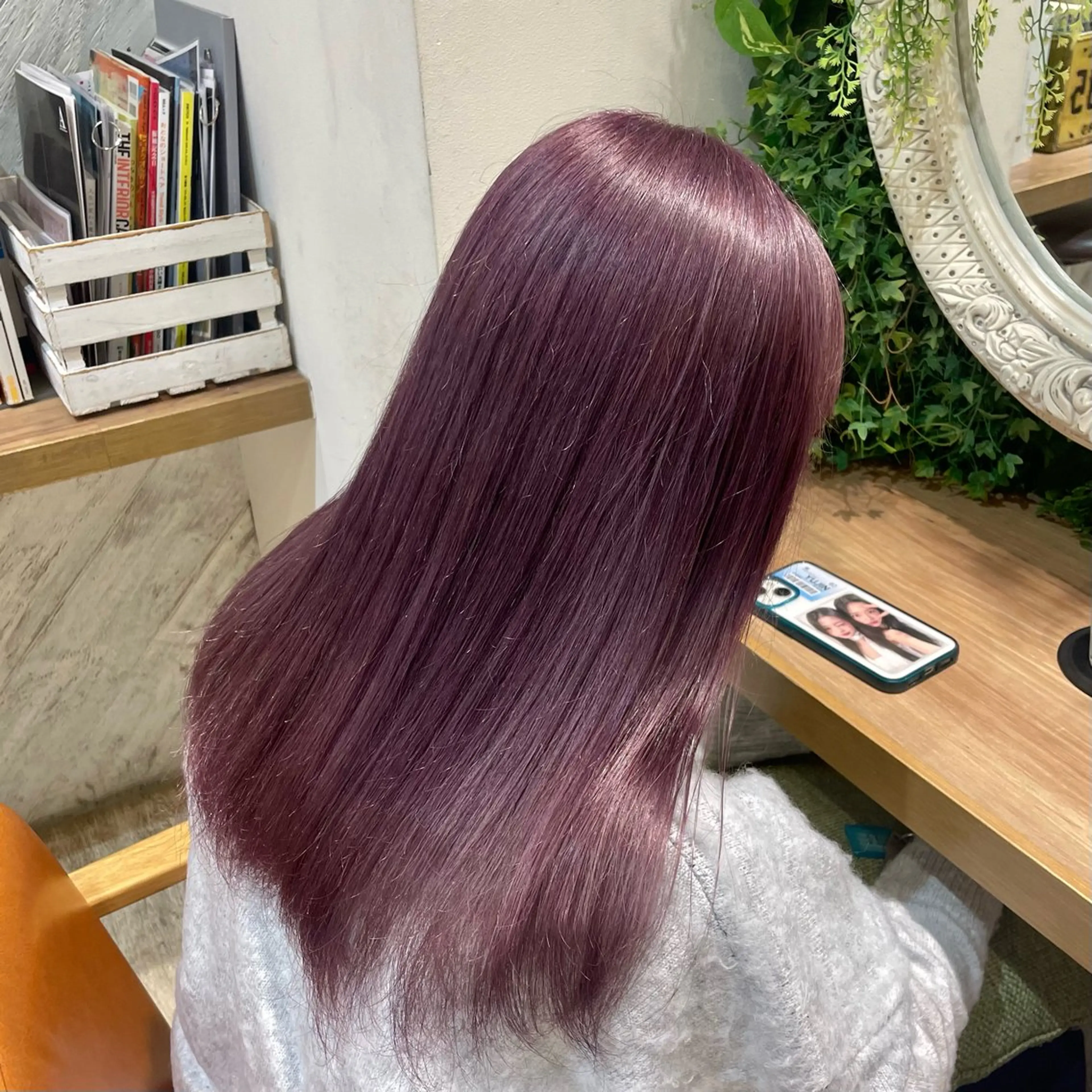 セミロング カラー ヘアカラー 横浜パーマ🌐メンズ 暖色カラーもえかのヘアスタイル