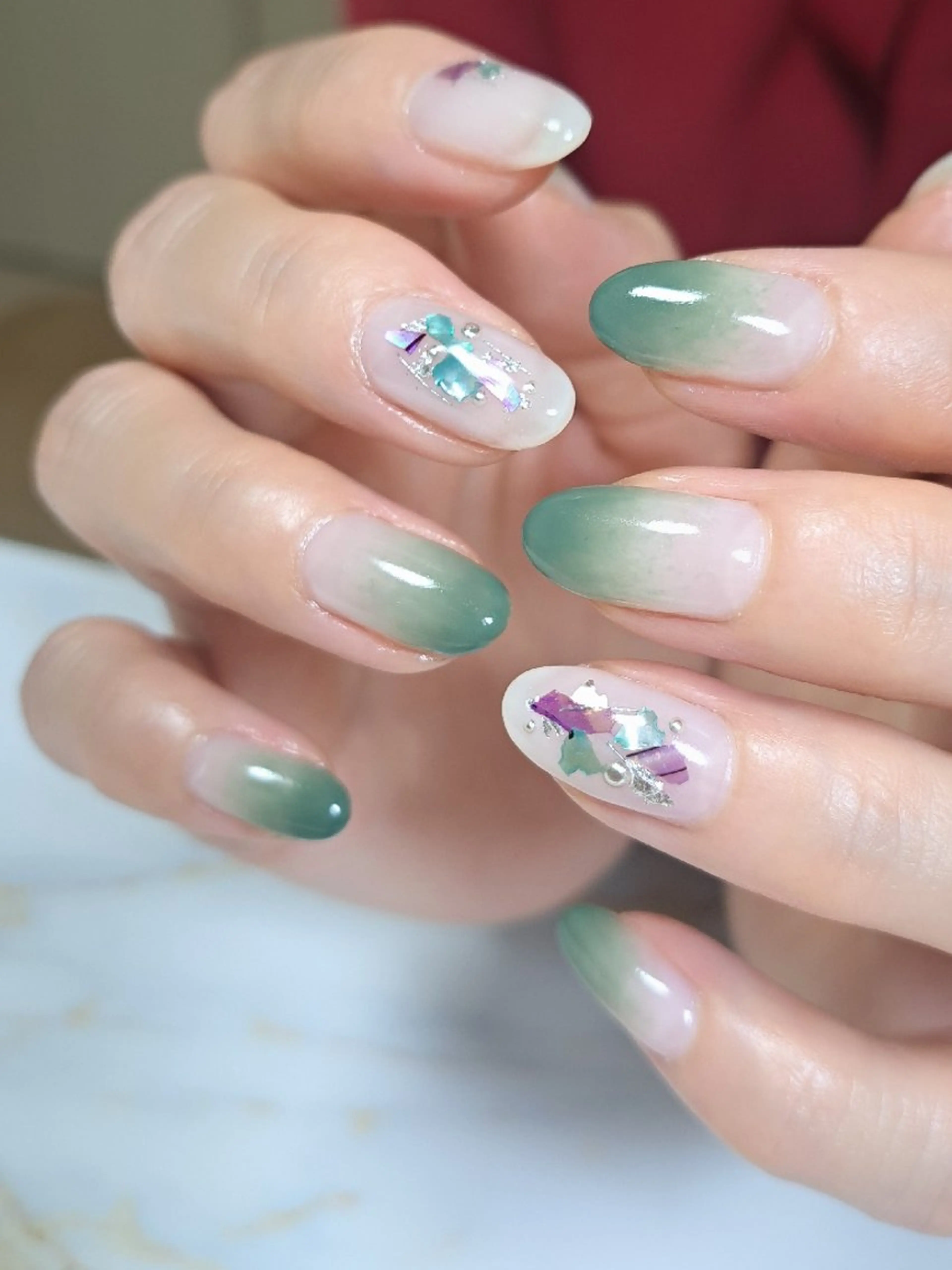 ネイル グリーン ハンドネイル B-BAUM  nailsalon のその他イメージ