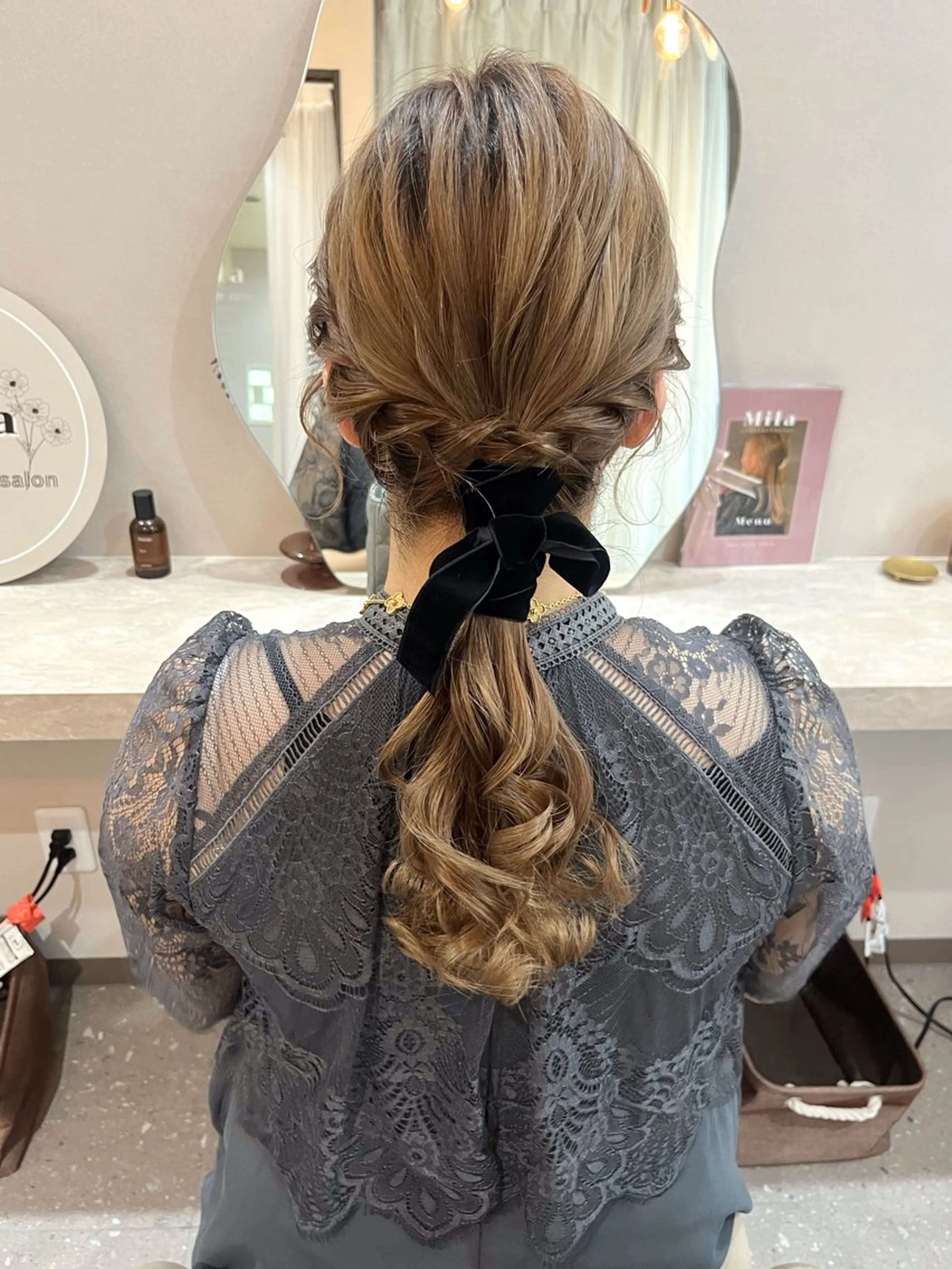 セミロング ヘアアレンジ エクステ＆ヘアセット Milaのヘアスタイル