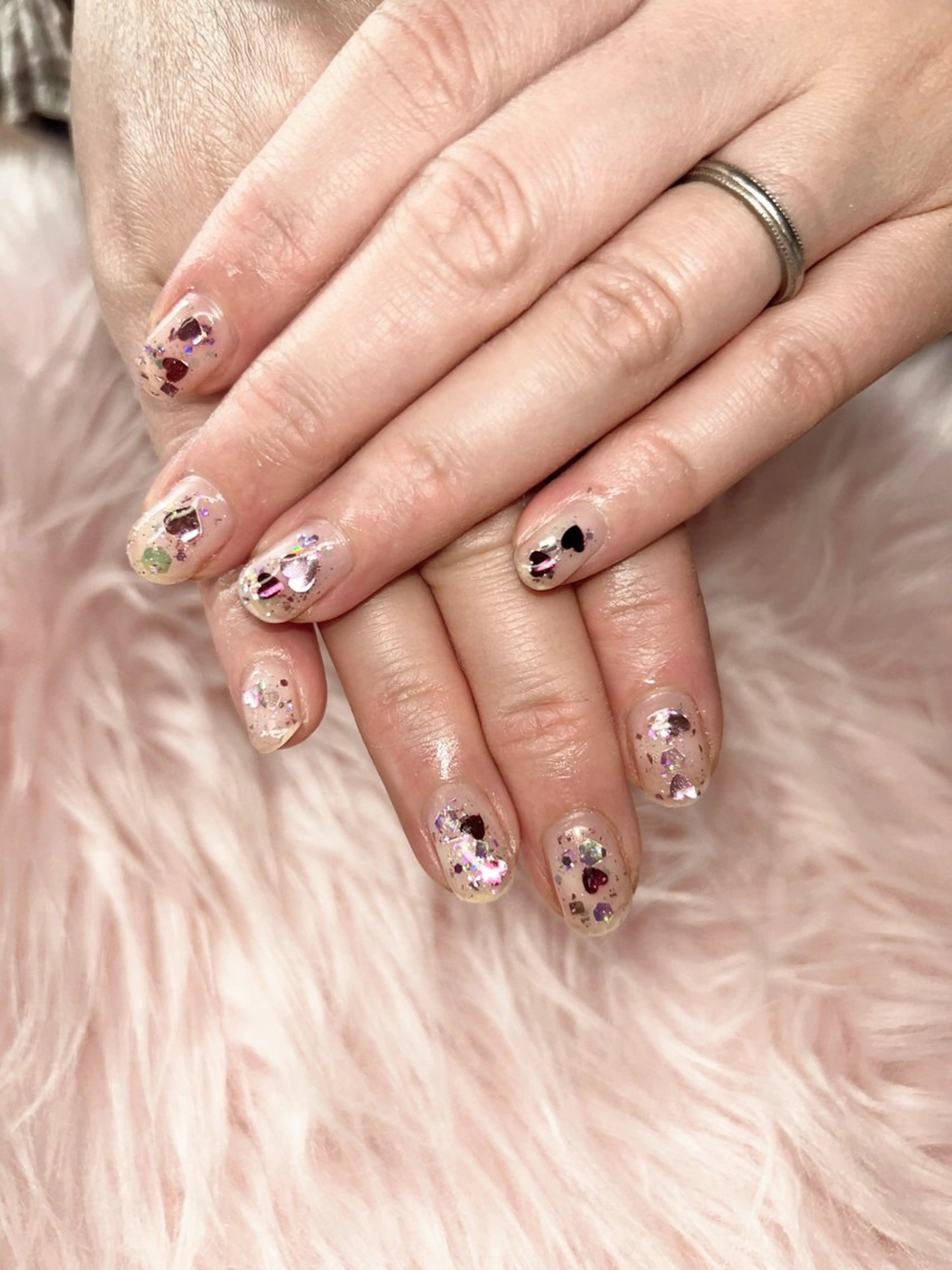 ネイル ハート フットネイル 遠藤 唯菜のネイルデザイン