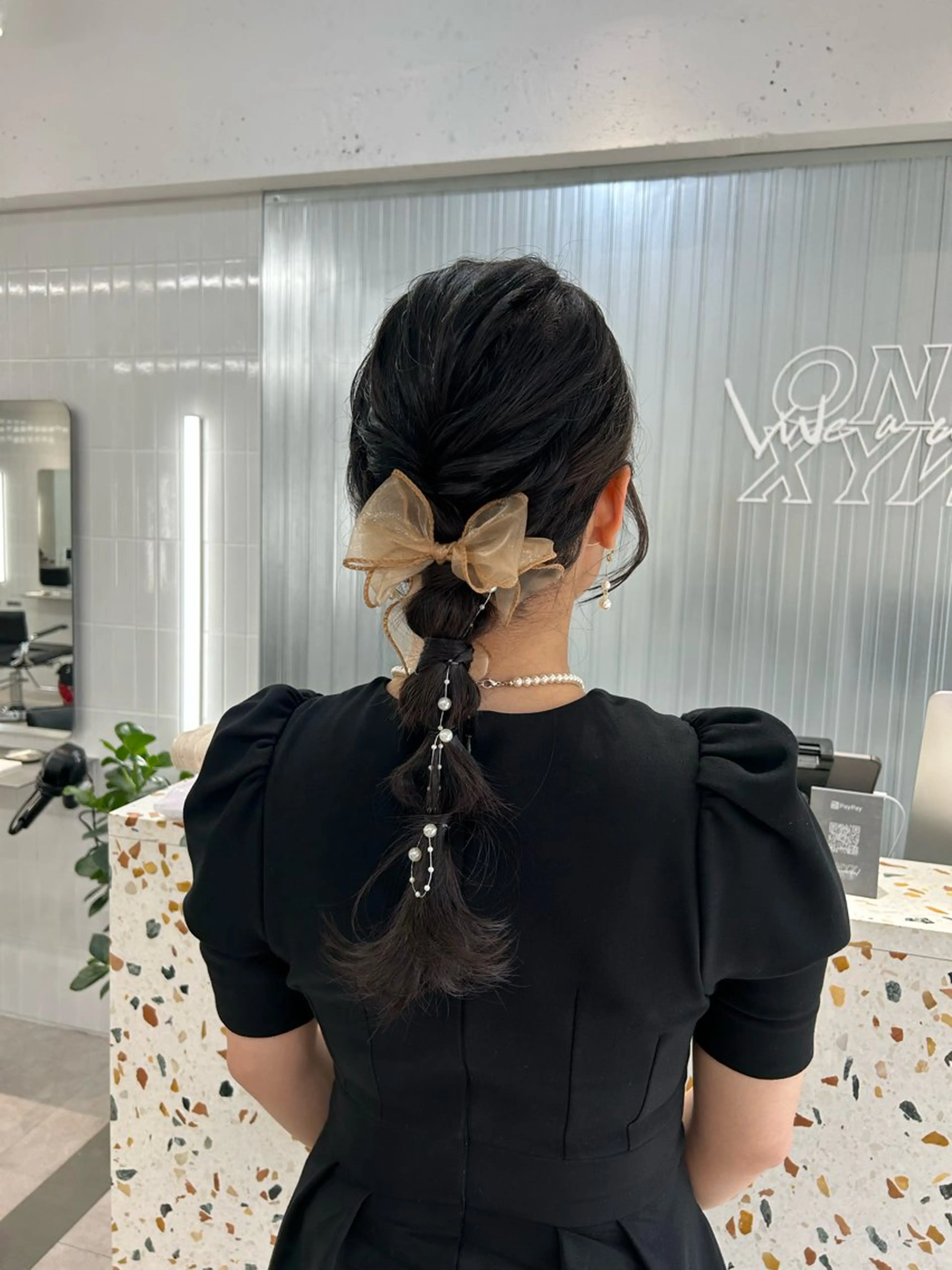 セミロング 卒業式ヘアセット🎀 ヘアアレンジのヘアスタイル