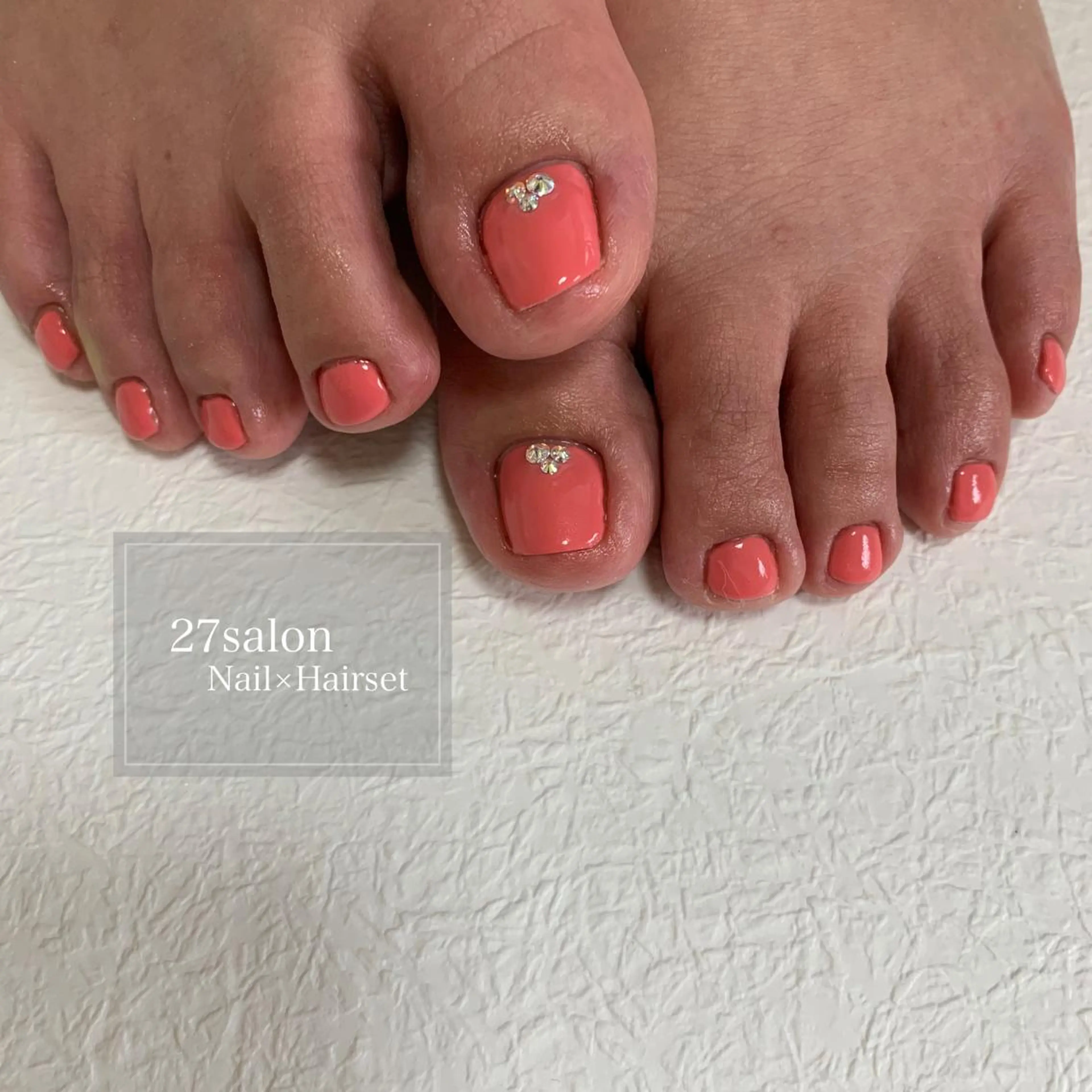 ネイル フットネイル ピンク フットネイル 27salon yuinaのネイルデザイン