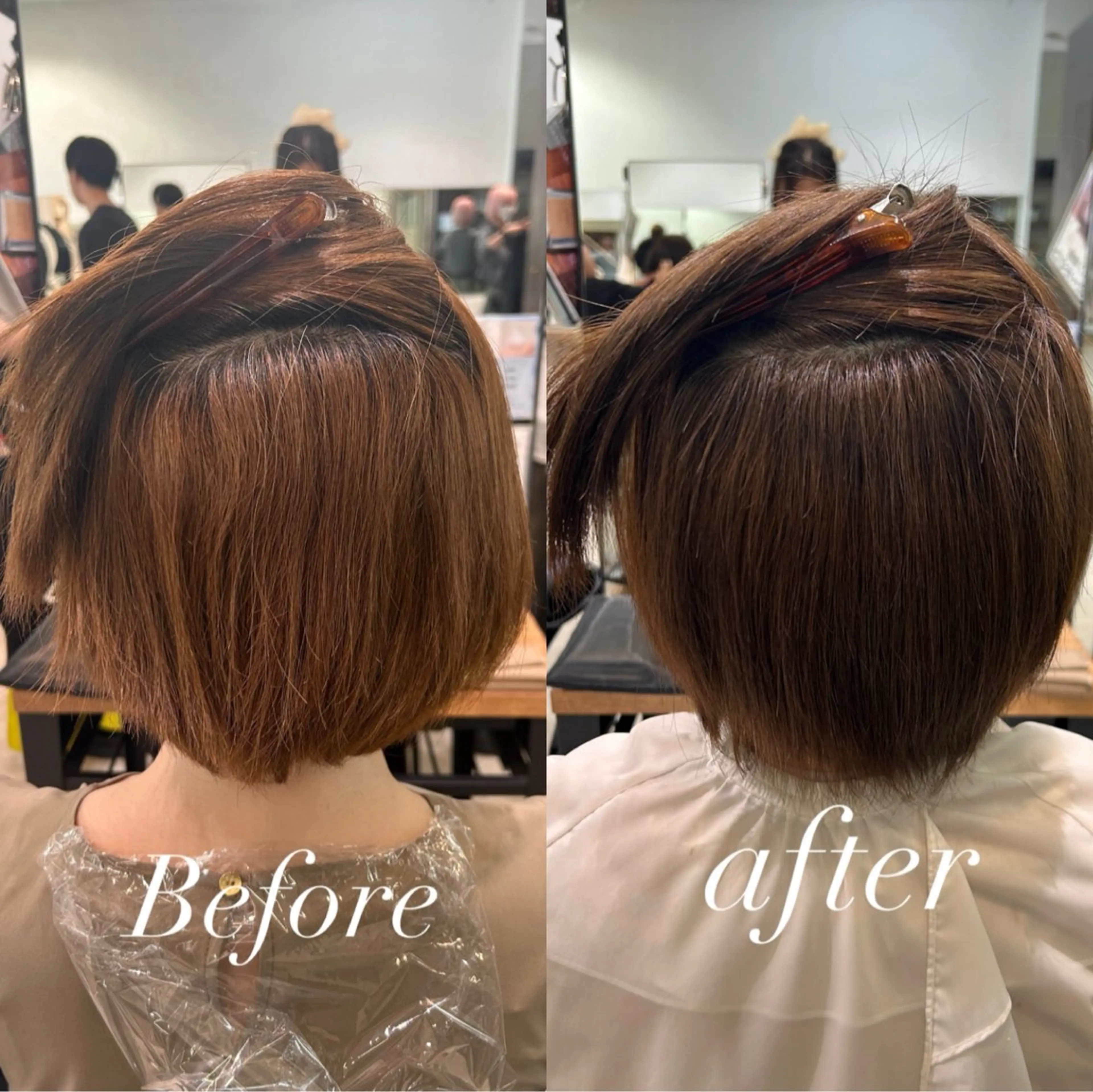 セミロング パーマ まとまるボブ/縮毛矯 生🌿あおい✨のヘアスタイル