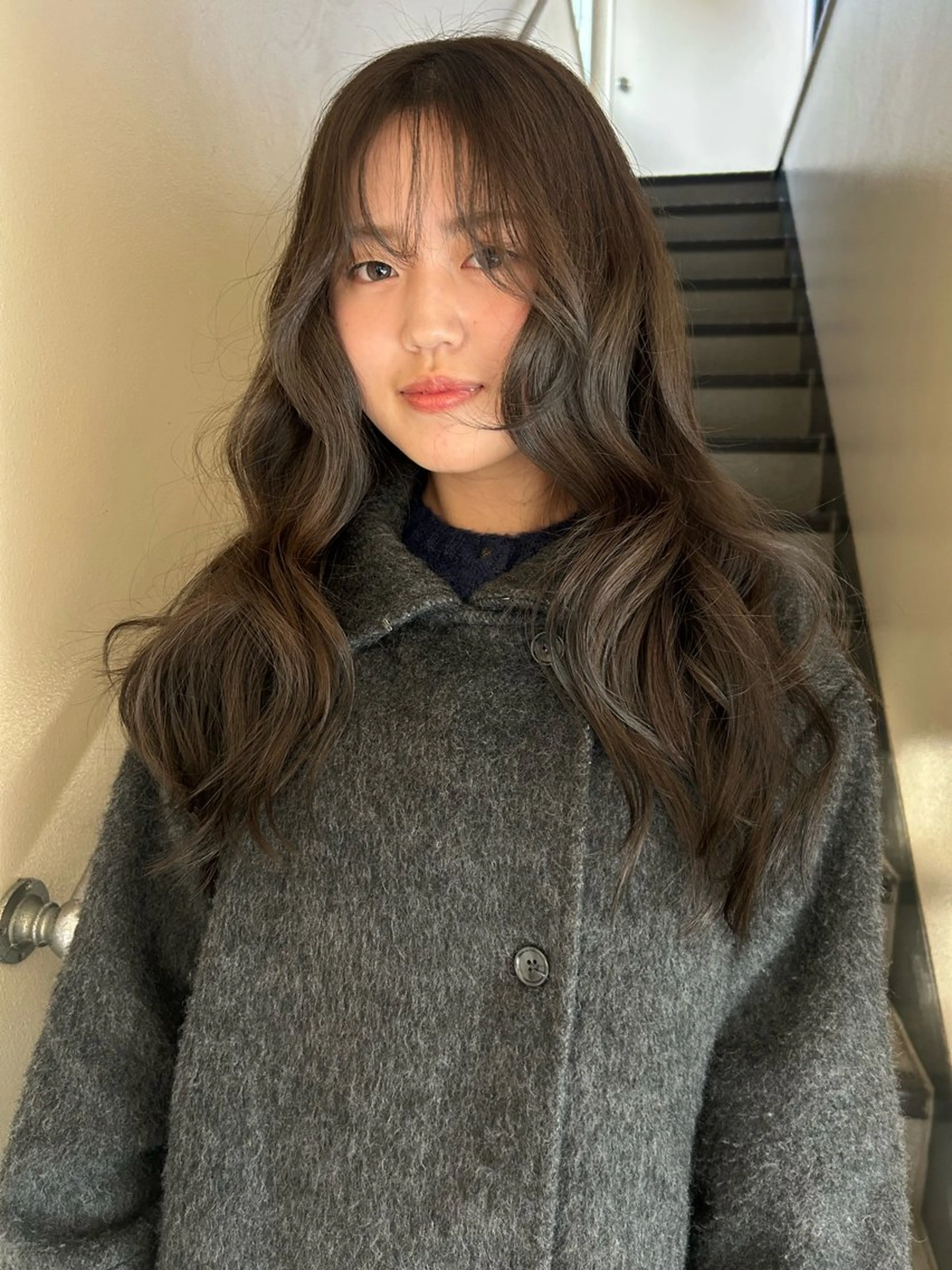 ロング カラー ブリーチ ダブルカラー グレージュ ブリーチなしカラー オリーブグレージュ ヘアカラー トリートメント ☕️結【suii.】 ボブ/ヘアセット☕️のヘアスタイル