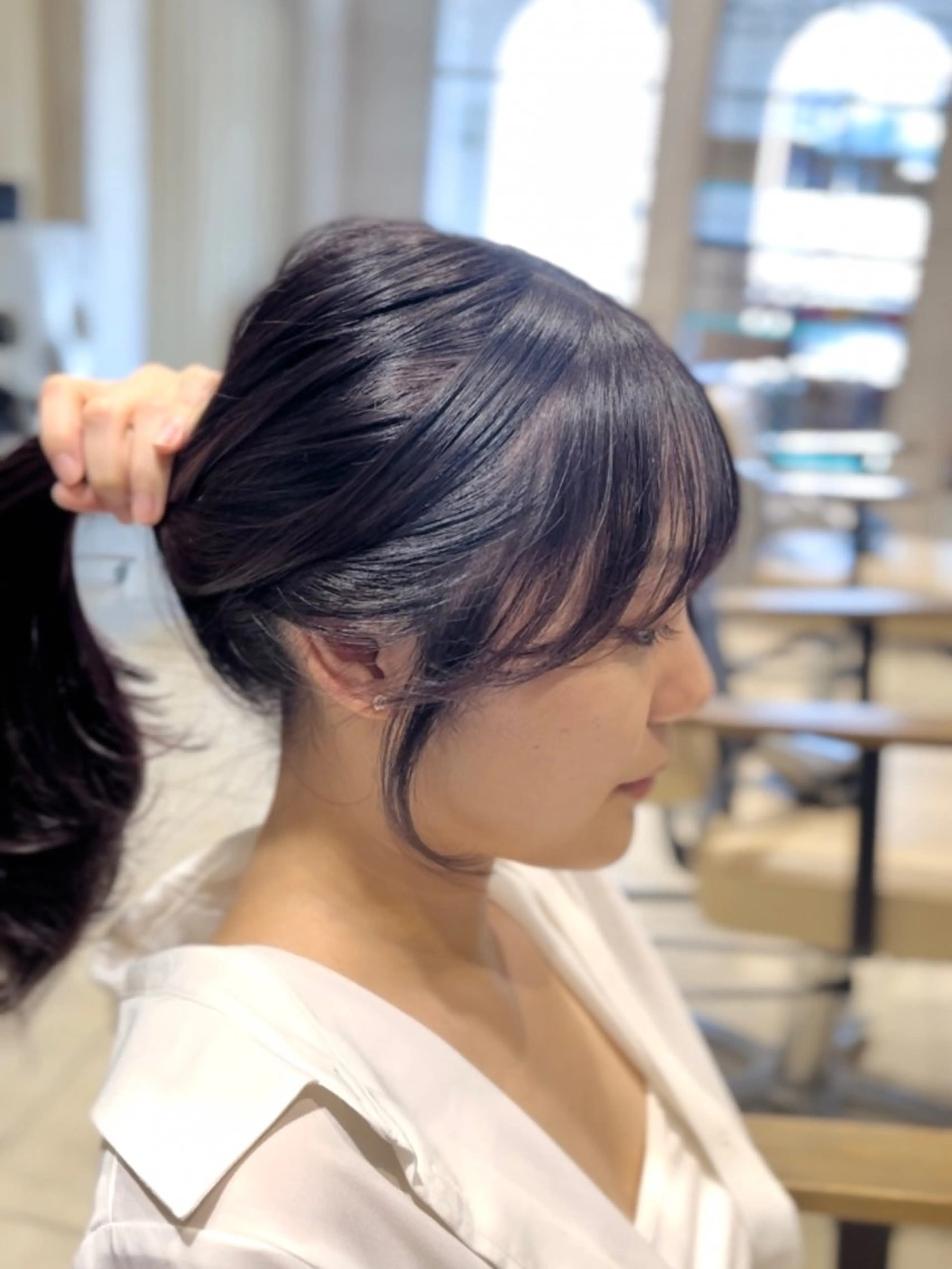 カット+ケアカラー+顔まわりストレート+クイックトリートメントの写真