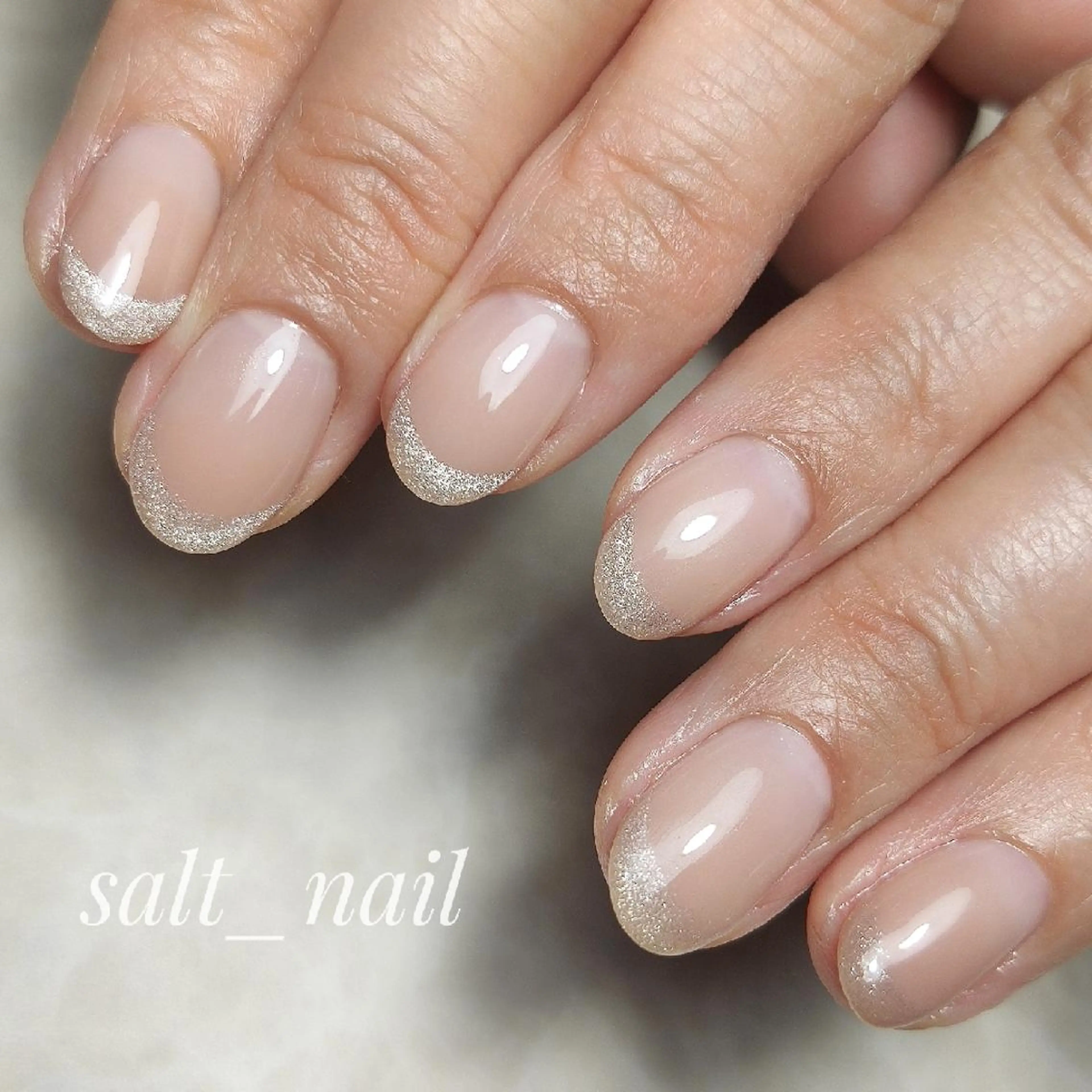 ネイル フレンチネイル マグネットネイル マグネットフレンチ 個人サロン saltnailのネイルデザイン