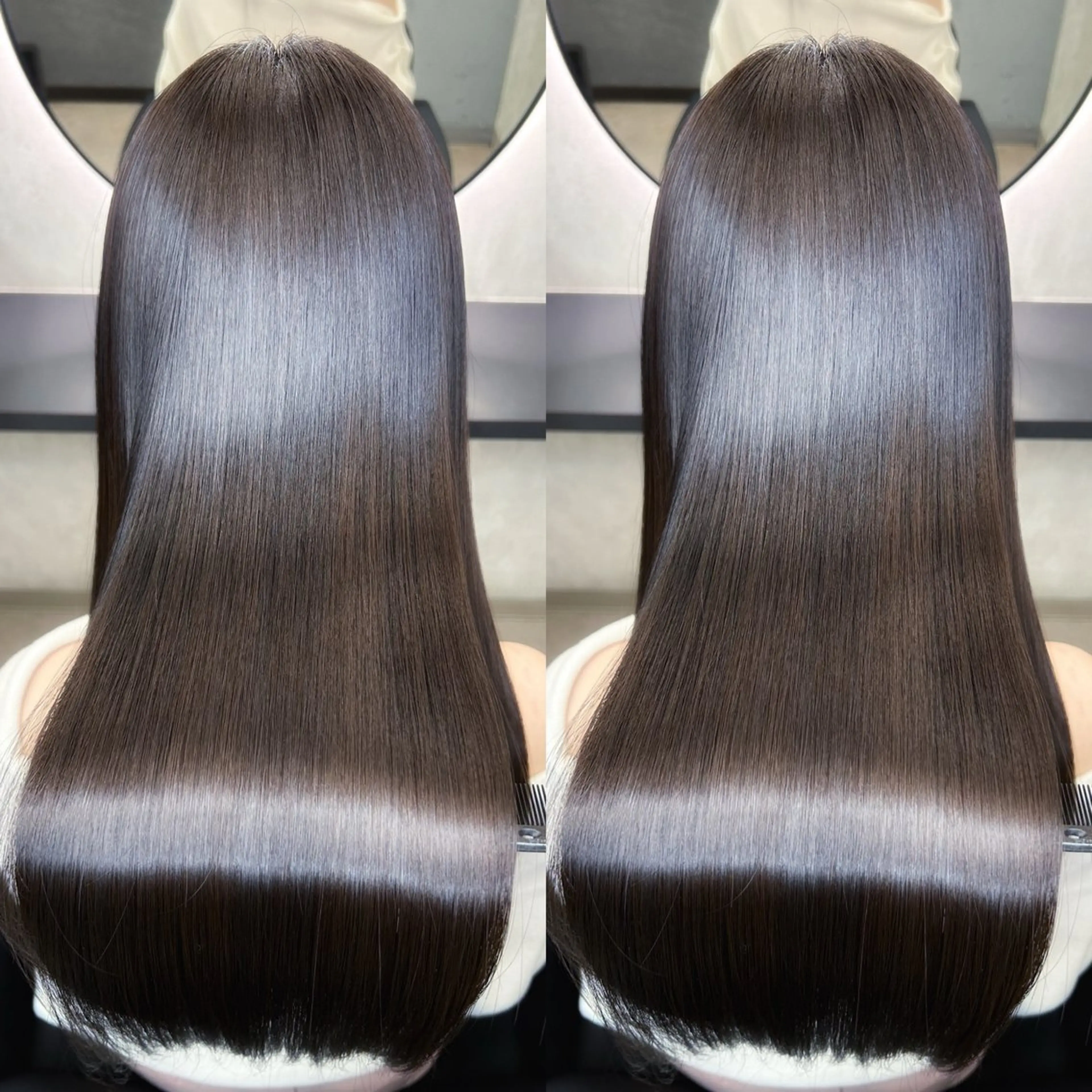 ロング カラー 髪質改善 韓国風ヘア ロング 縮毛矯正 カット ヘアカラー 縮毛矯正 トリートメント 新宿/美髪矯正 髪質改善/韓国風山本のヘアスタイル