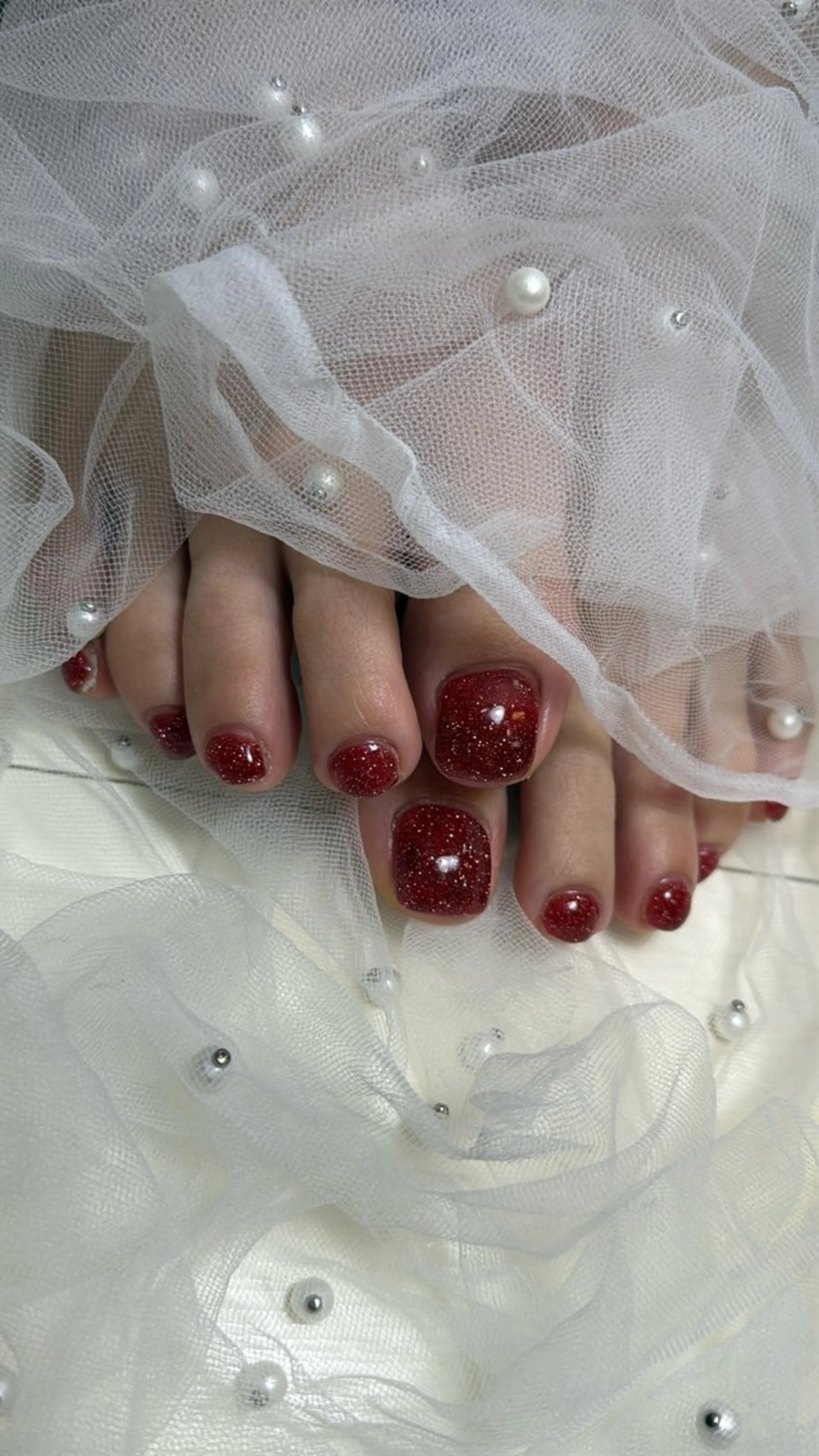 ネイル フラッシュネイル フラッシュマグ フットネイル フレンチネイル 韓国ネイル フットネイル SAKU nail 作島茜のネイルデザイン