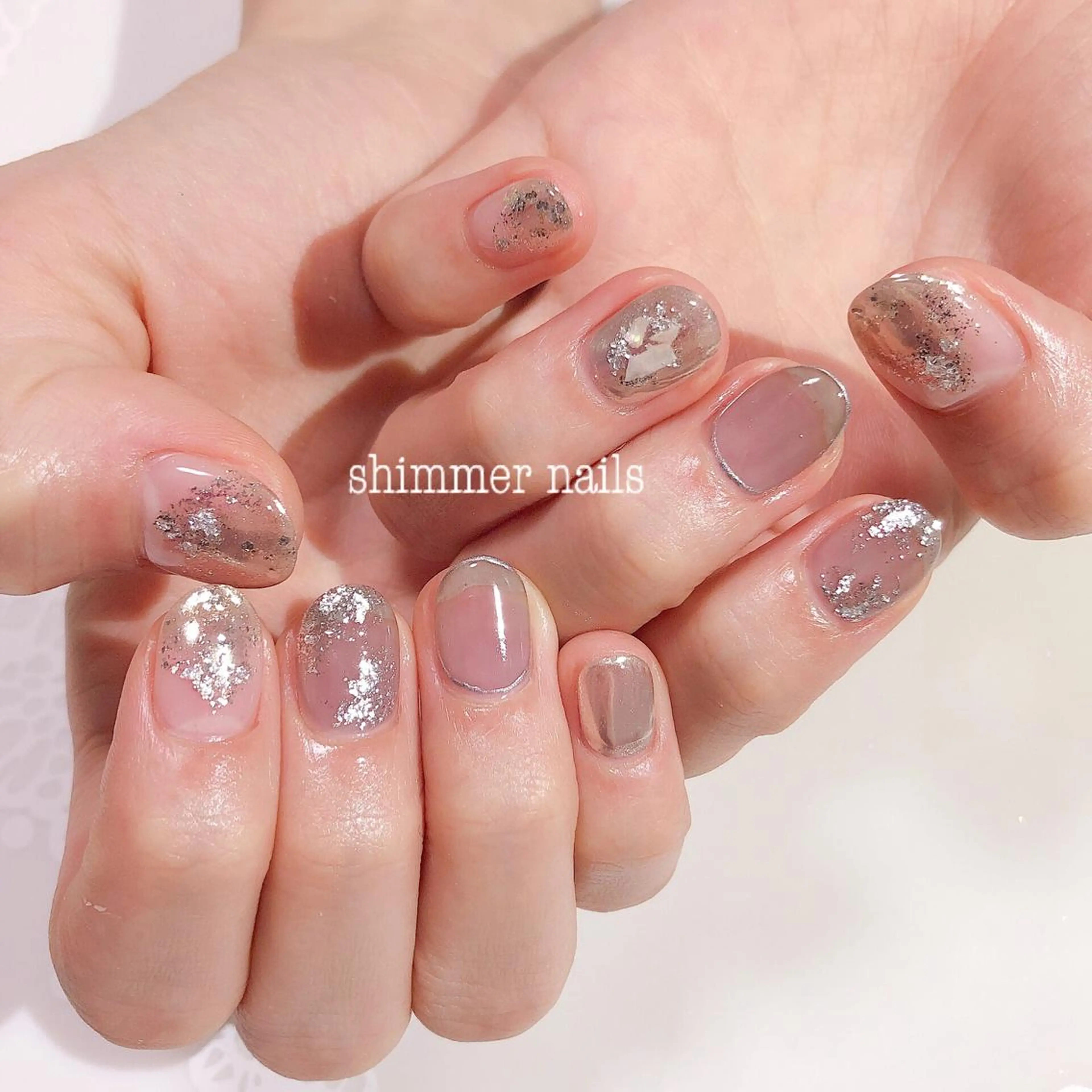 ネイル 持ち込み シルバー shimmer nailsのネイルデザイン