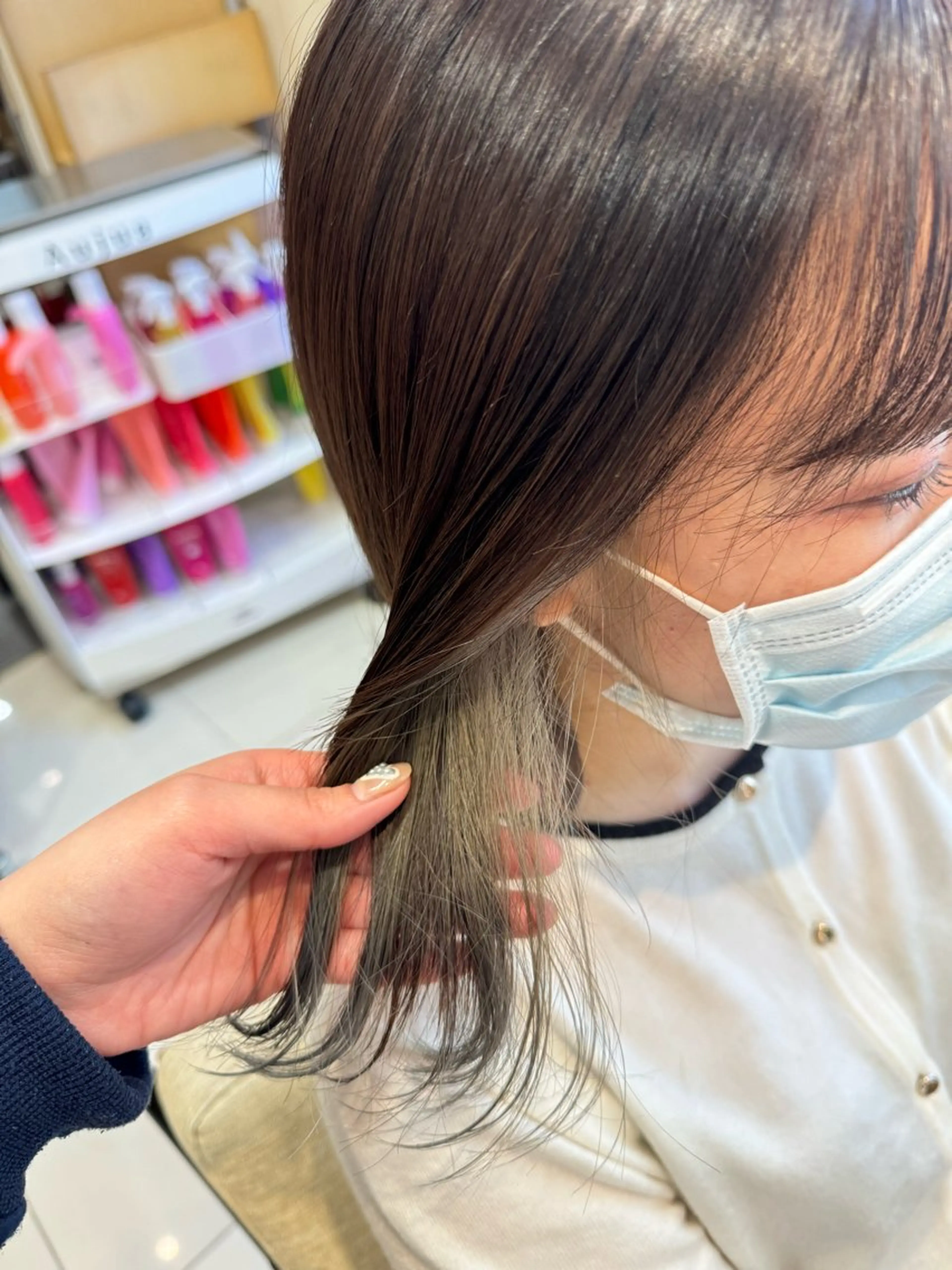 🤍イヤリングカラー(ブリーチ込み)🤍＋全体カラー＋Aujua３STEPトリートメント✨の写真