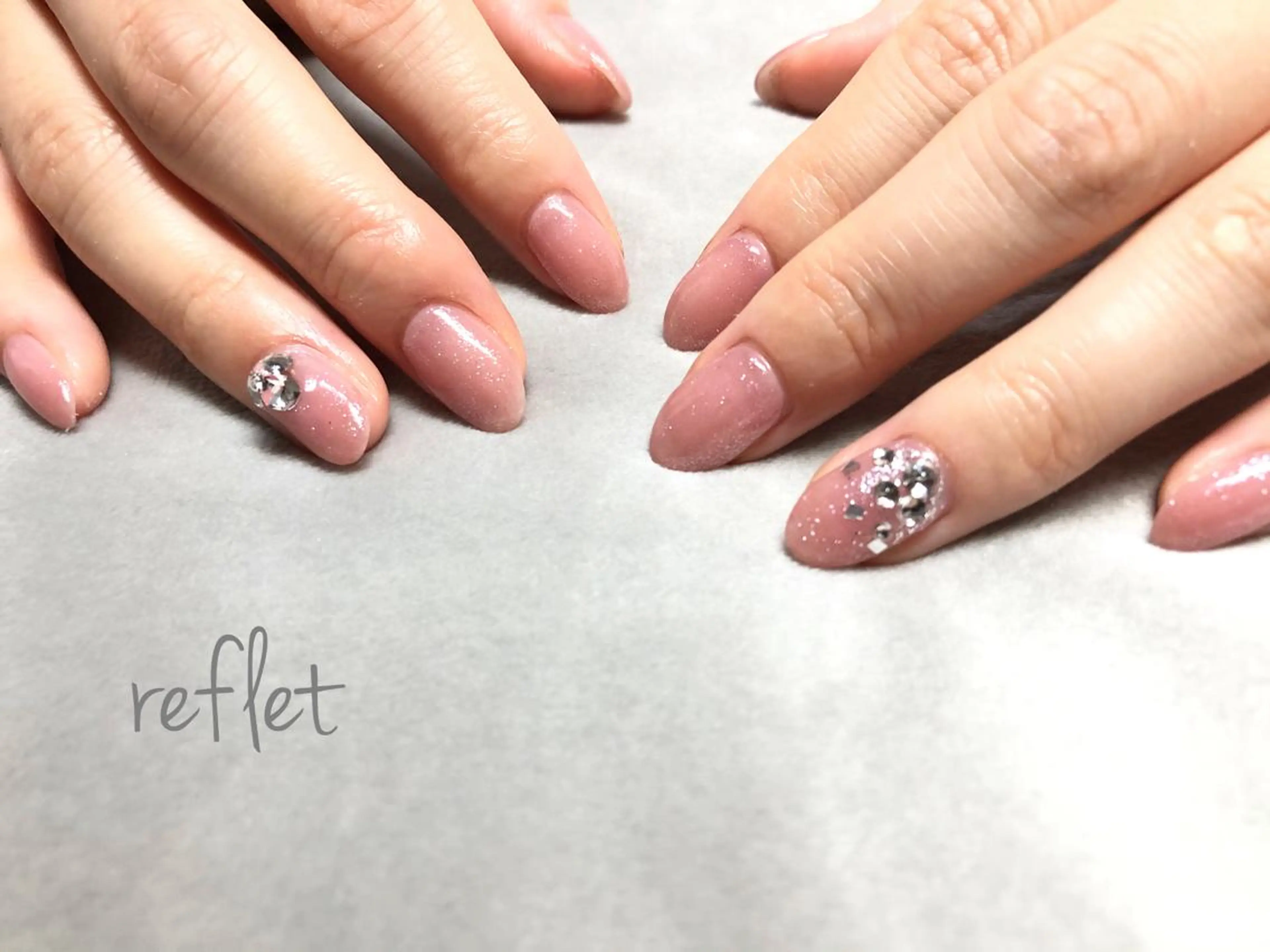 ネイル ジェルネイル ラメ(グリッター) ハンドネイル reflet nailのネイルデザイン