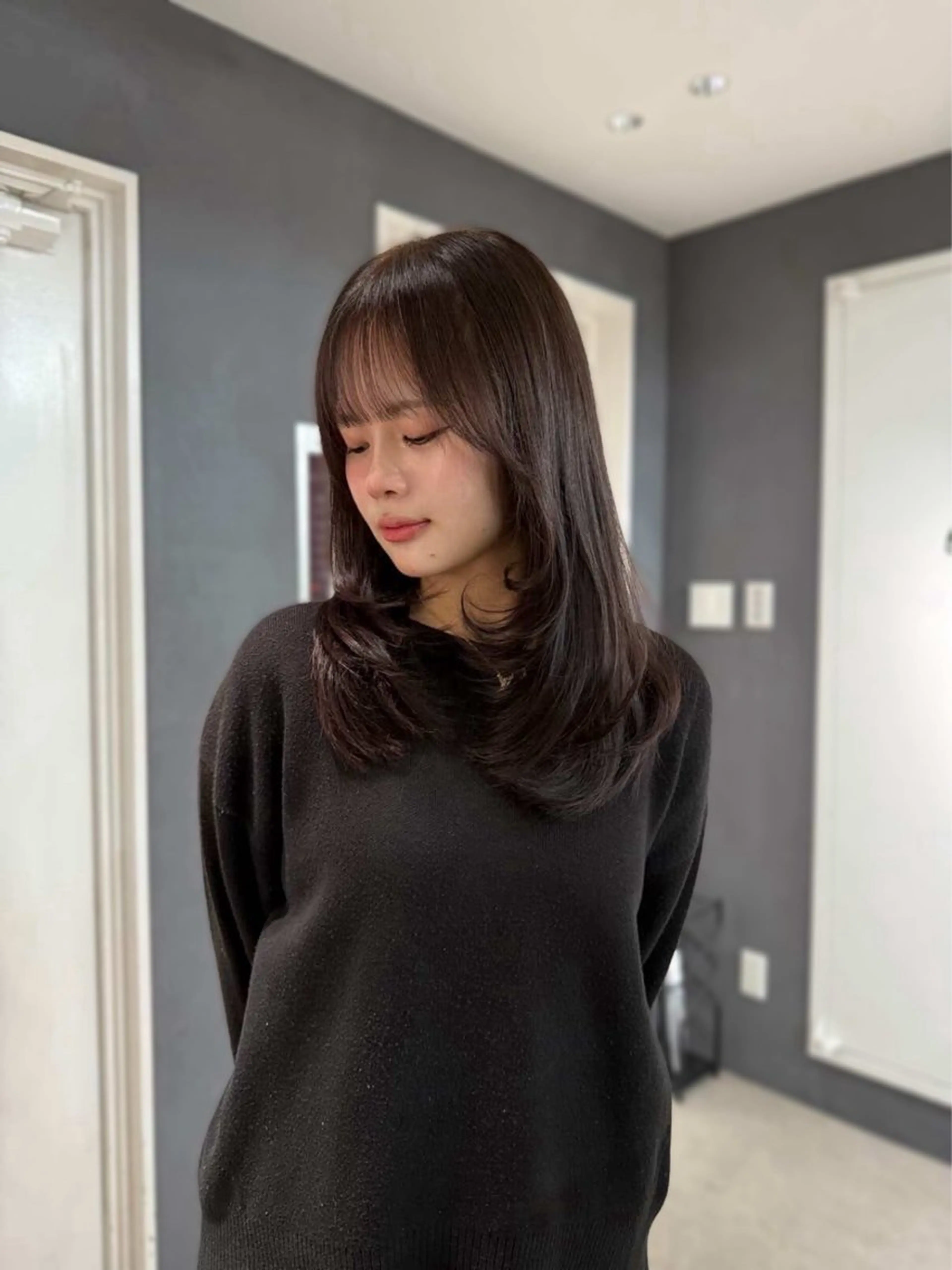 セミロング カラー カット ヘアカラー 韓国・透明感カラー ／堀江／みずき🐩のヘアスタイル