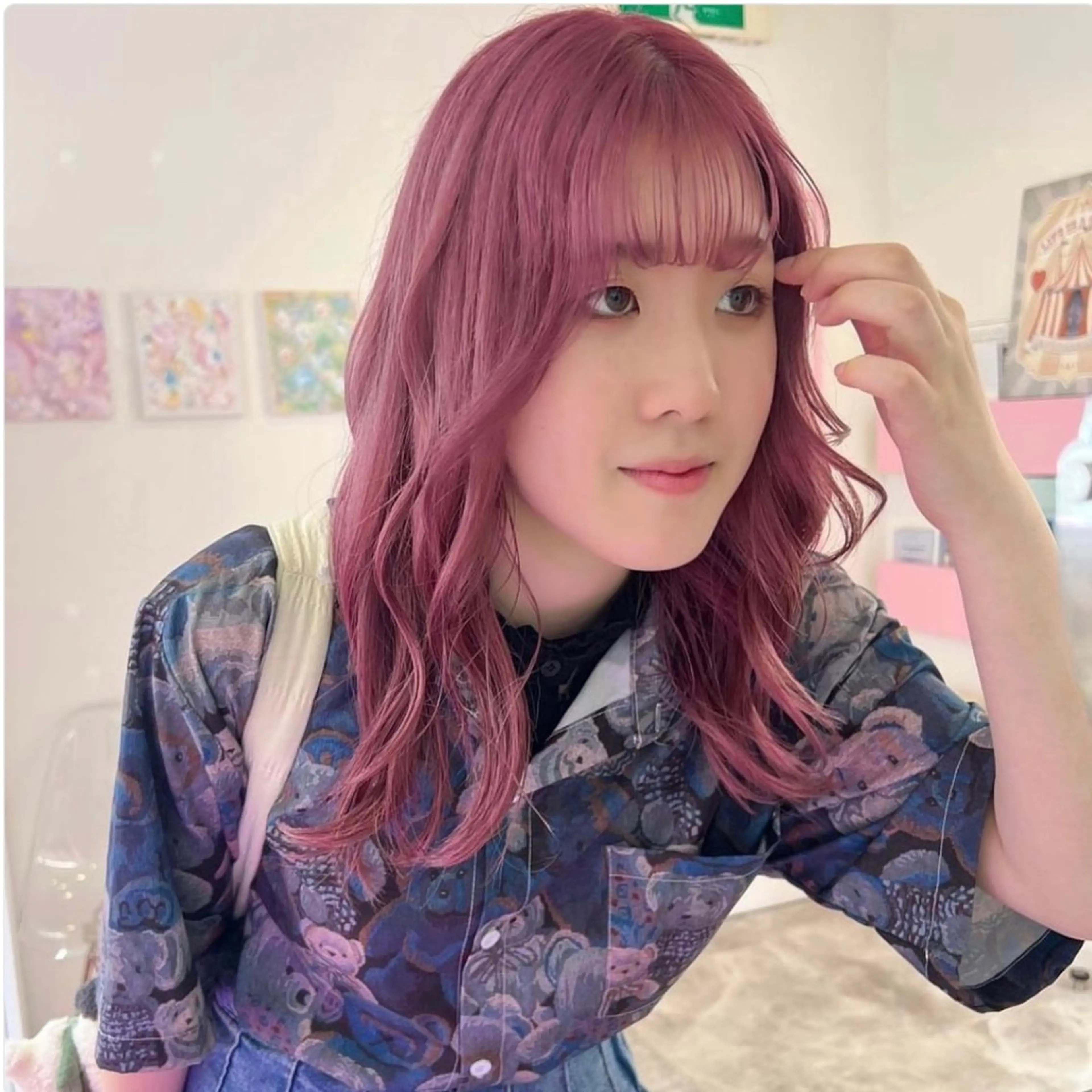セミロング カラー 🎀ダブルカラー/ ピンク×ガーリー🎀のヘアスタイル