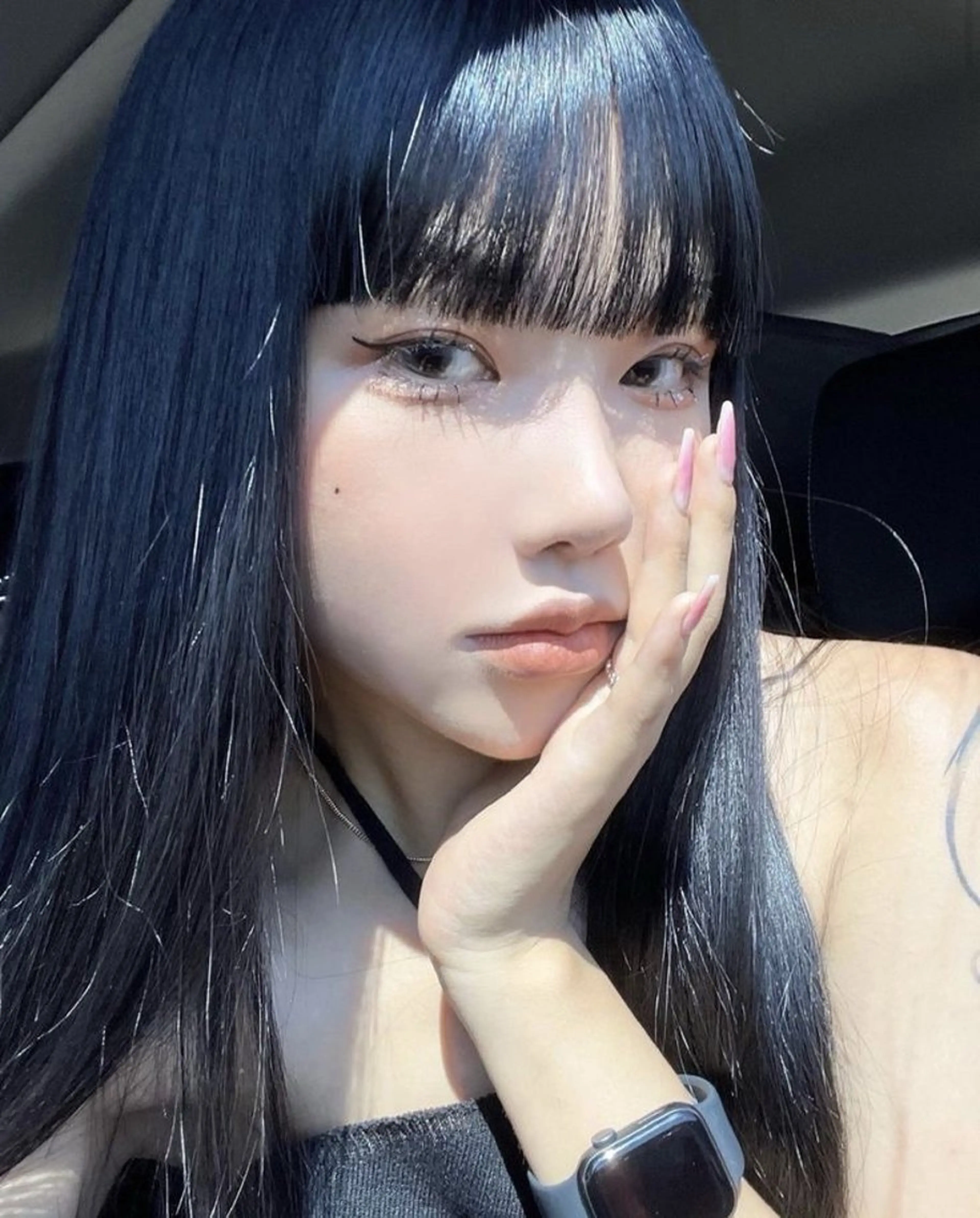 ロング カラー カット ヘアカラー 韓国うる艶ハイトーン 💙ayana💙のヘアスタイル