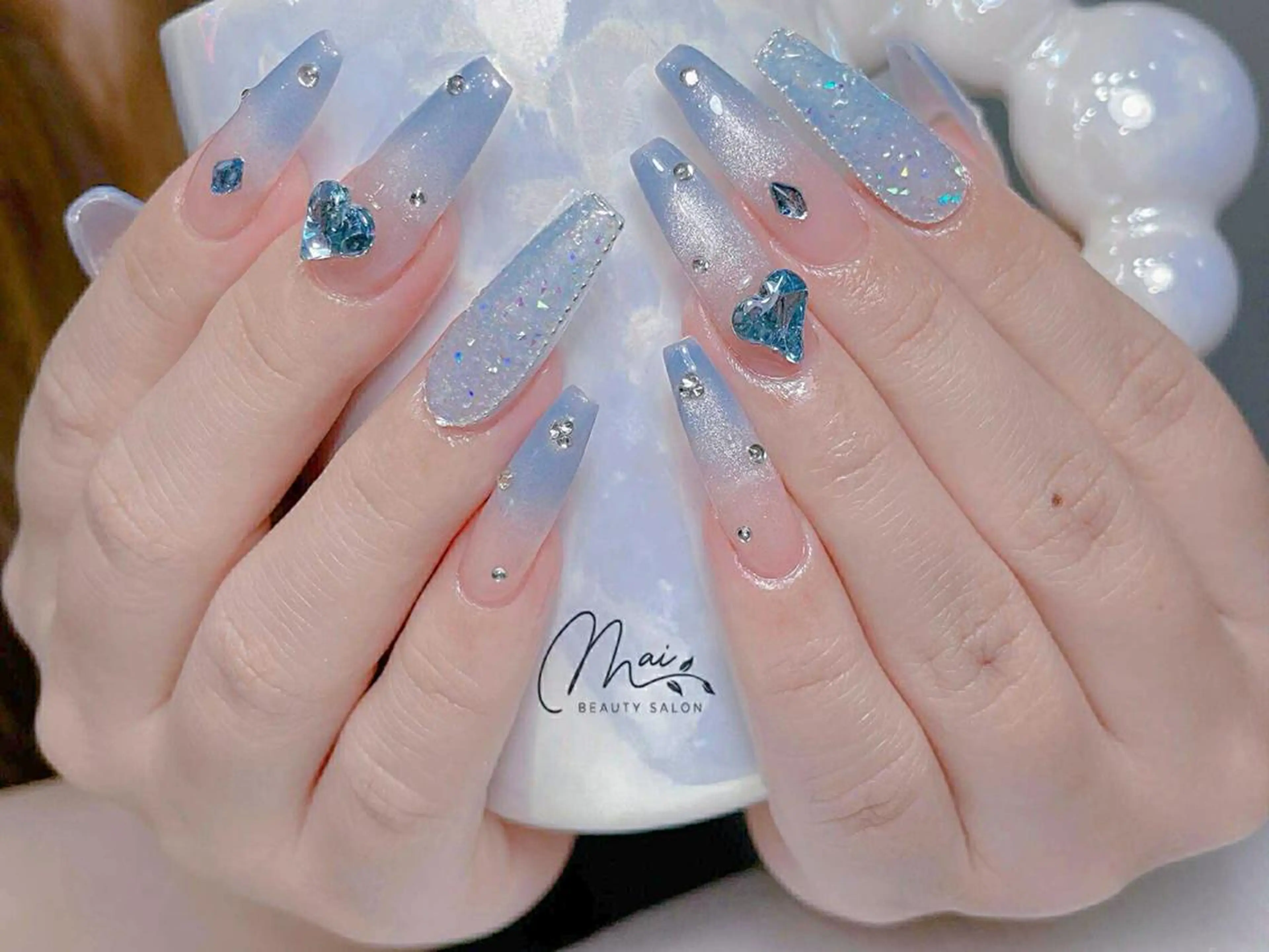 ネイル チークネイル クリアネイル フラッシュネイル フレンチネイル ハート MaiBeauty マイ マイのネイルデザイン