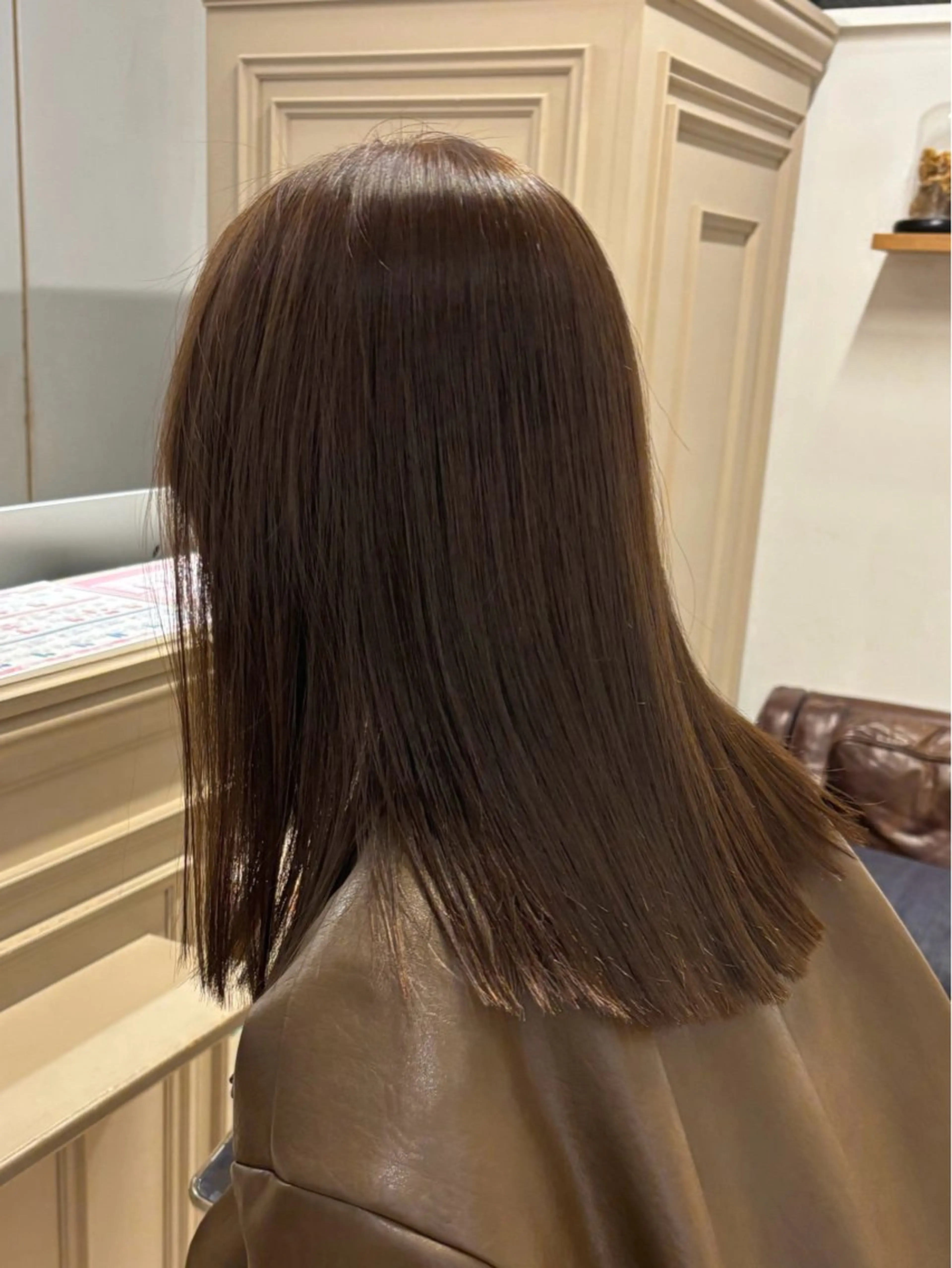 ミディアム カラー カット ヘアカラー トリートメント オリーブ/縮毛♡ Natsuno🩰のヘアスタイル