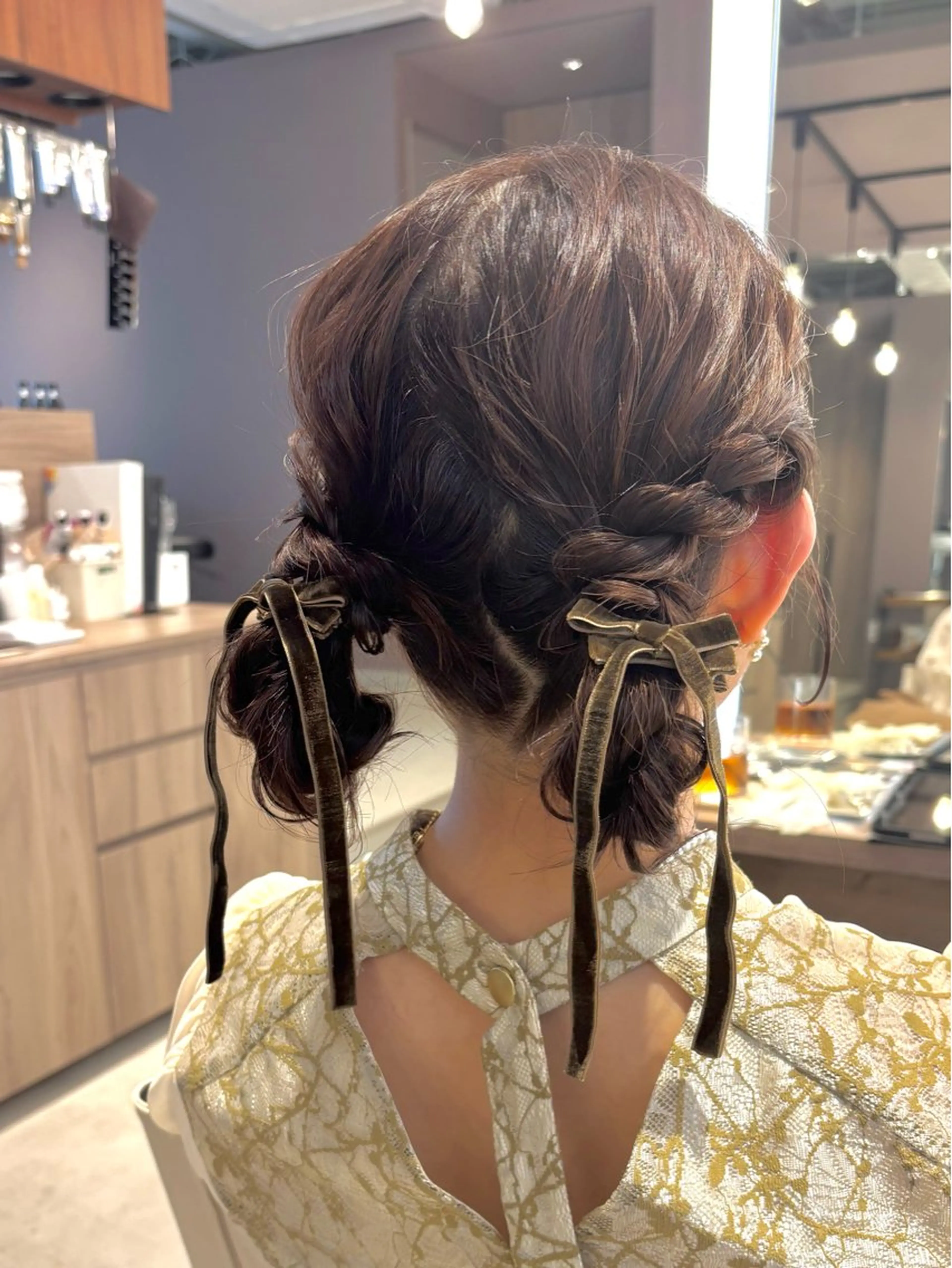 セミロング ヘアアレンジ ヘアセット 🎼レイヤー/透明感 カラー/nene♬のヘアスタイル