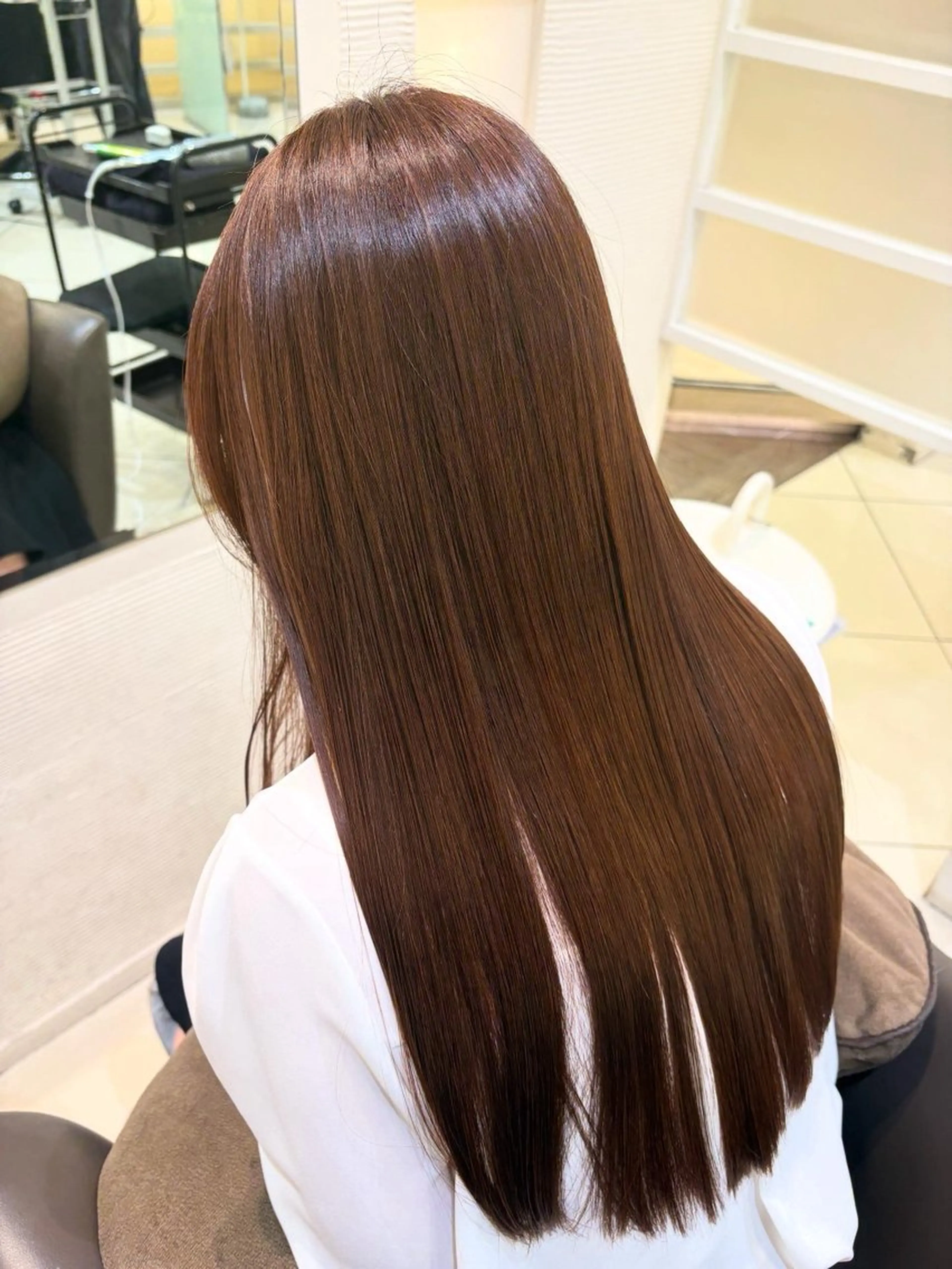 セミロング パーマ 縮毛矯正 銀座/縮毛矯正/ 艶髪特化/チホリのヘアスタイル