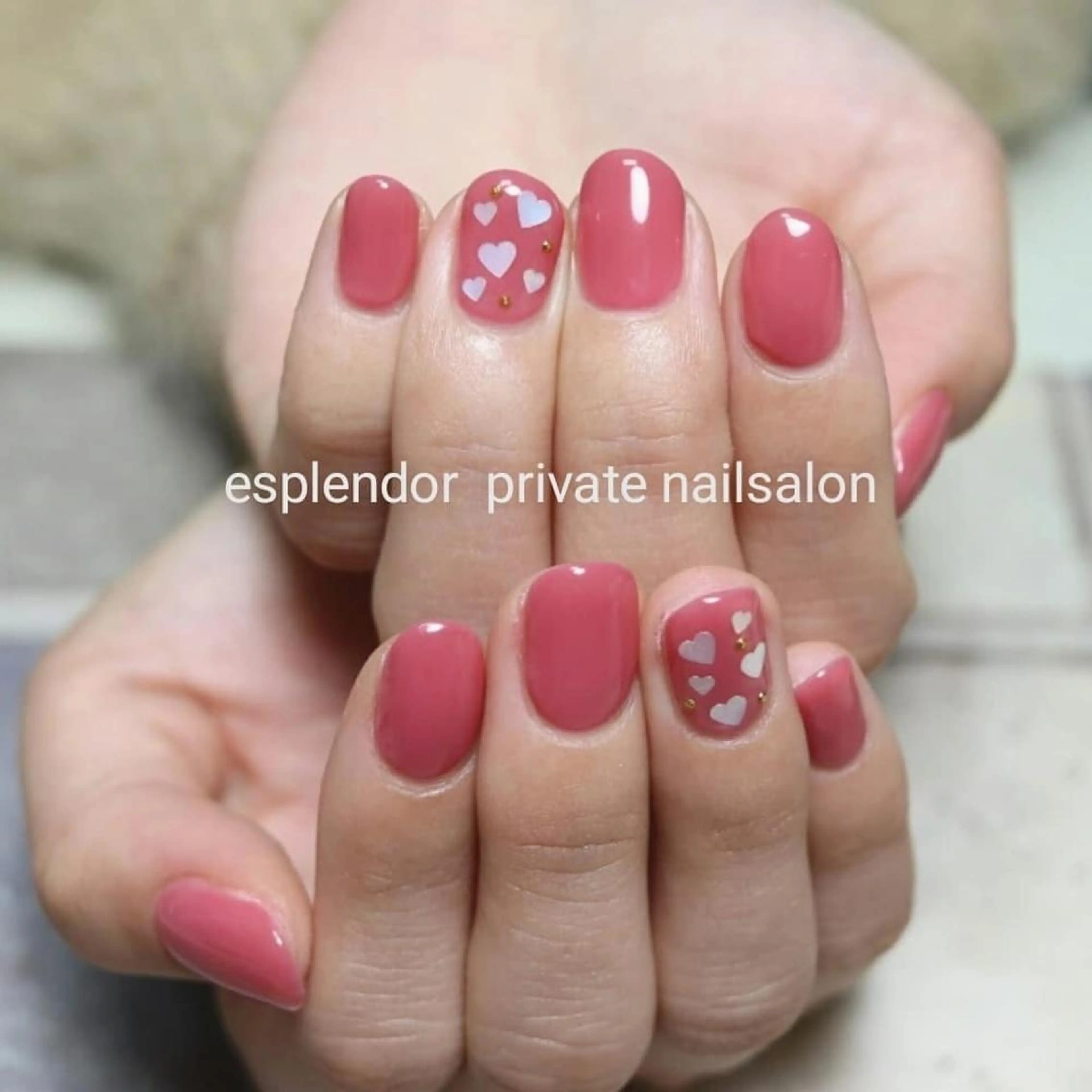 ネイル ハート ピンク ハンドネイル ハンドケア esplendor  エスプレンドル所属・esplendor  小野寺のネイルデザイン