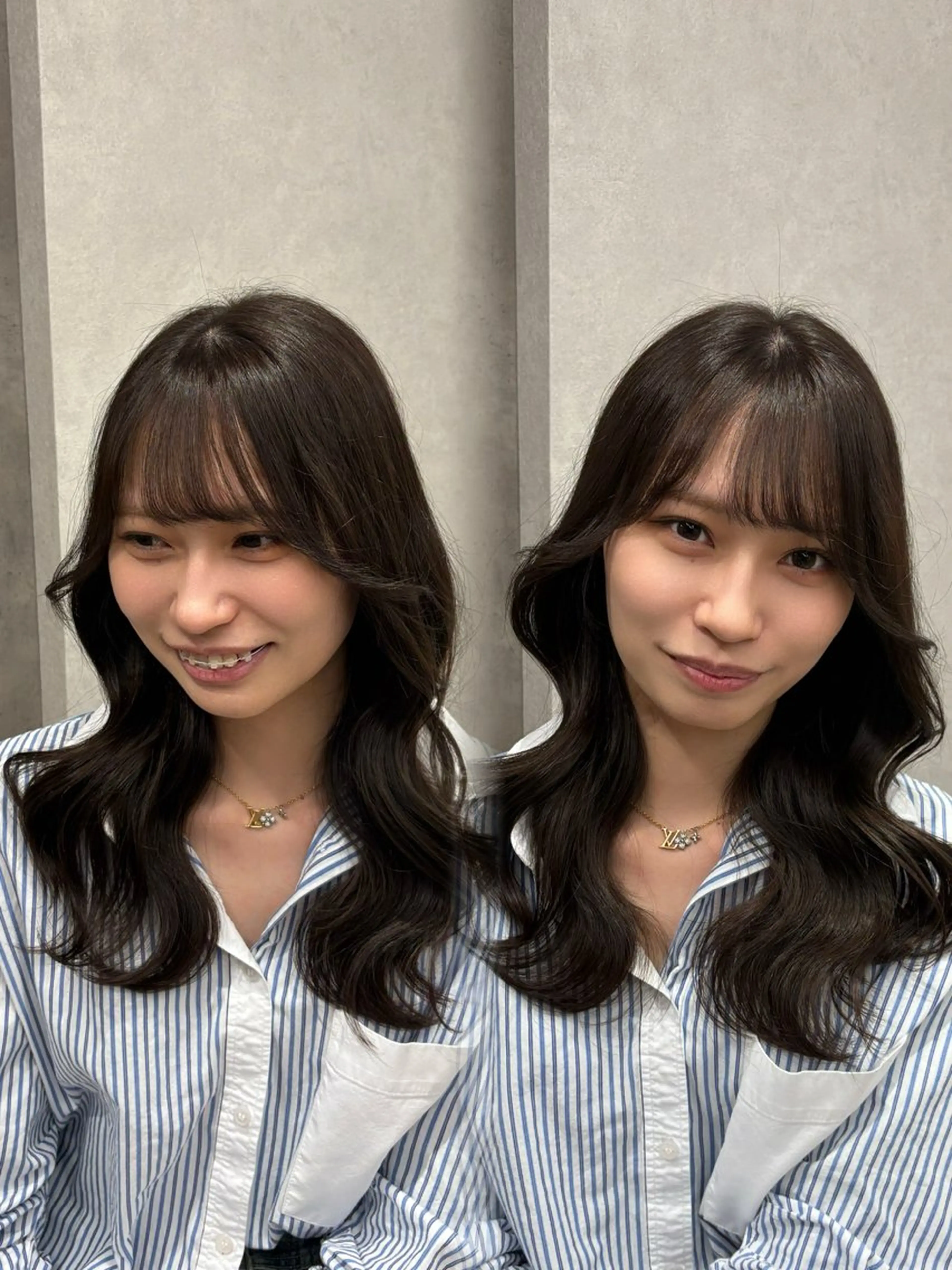 セミロング カラー 艶カラー／縮毛矯正 ／kana‎🤍のヘアスタイル