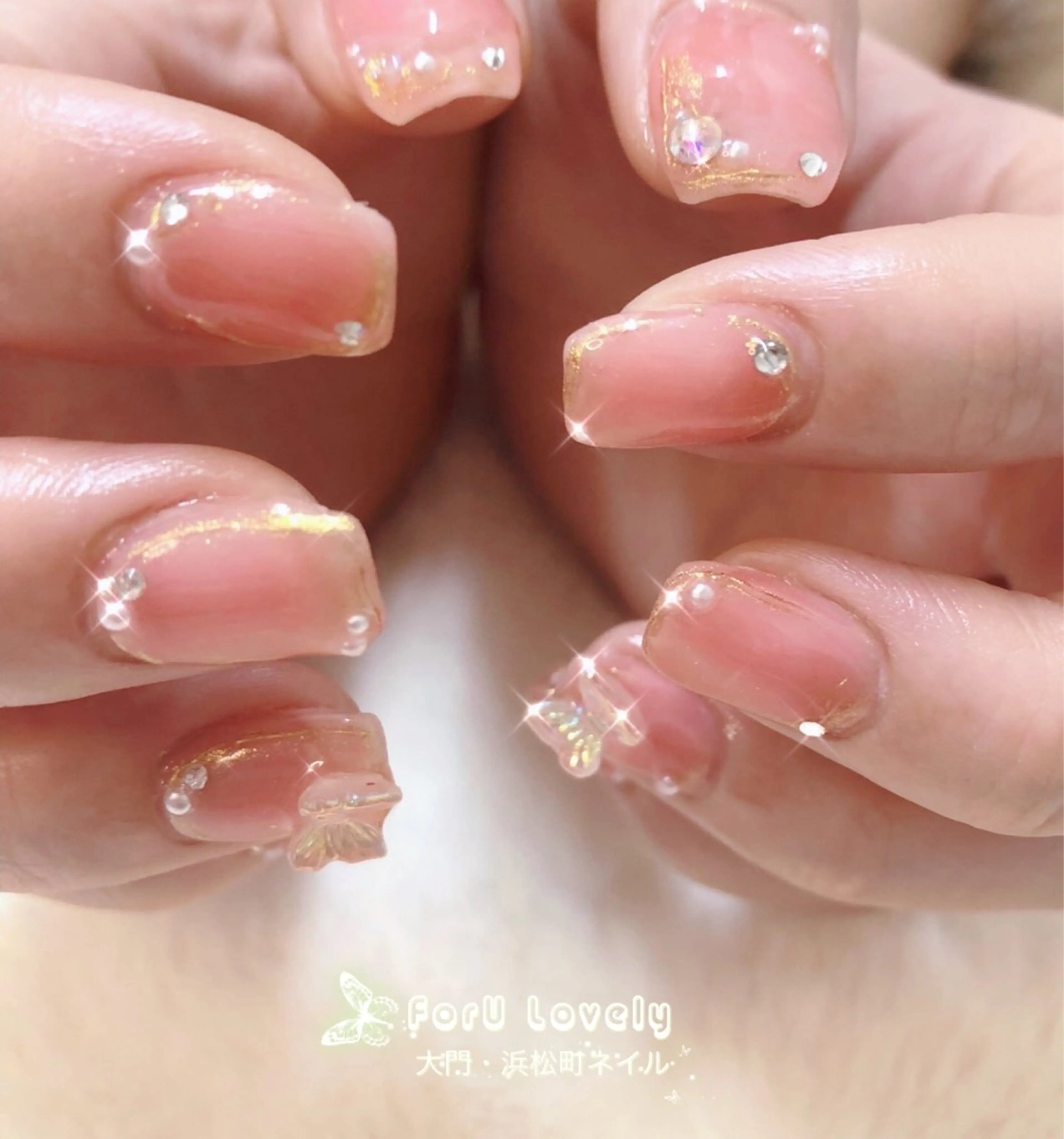 ネイル フレンチネイル ジェルネイル ガラスフレンチ グラデーション 韓国ネイル ハンドネイル ハンドケア 大門浜松町 ネイルのネイルデザイン