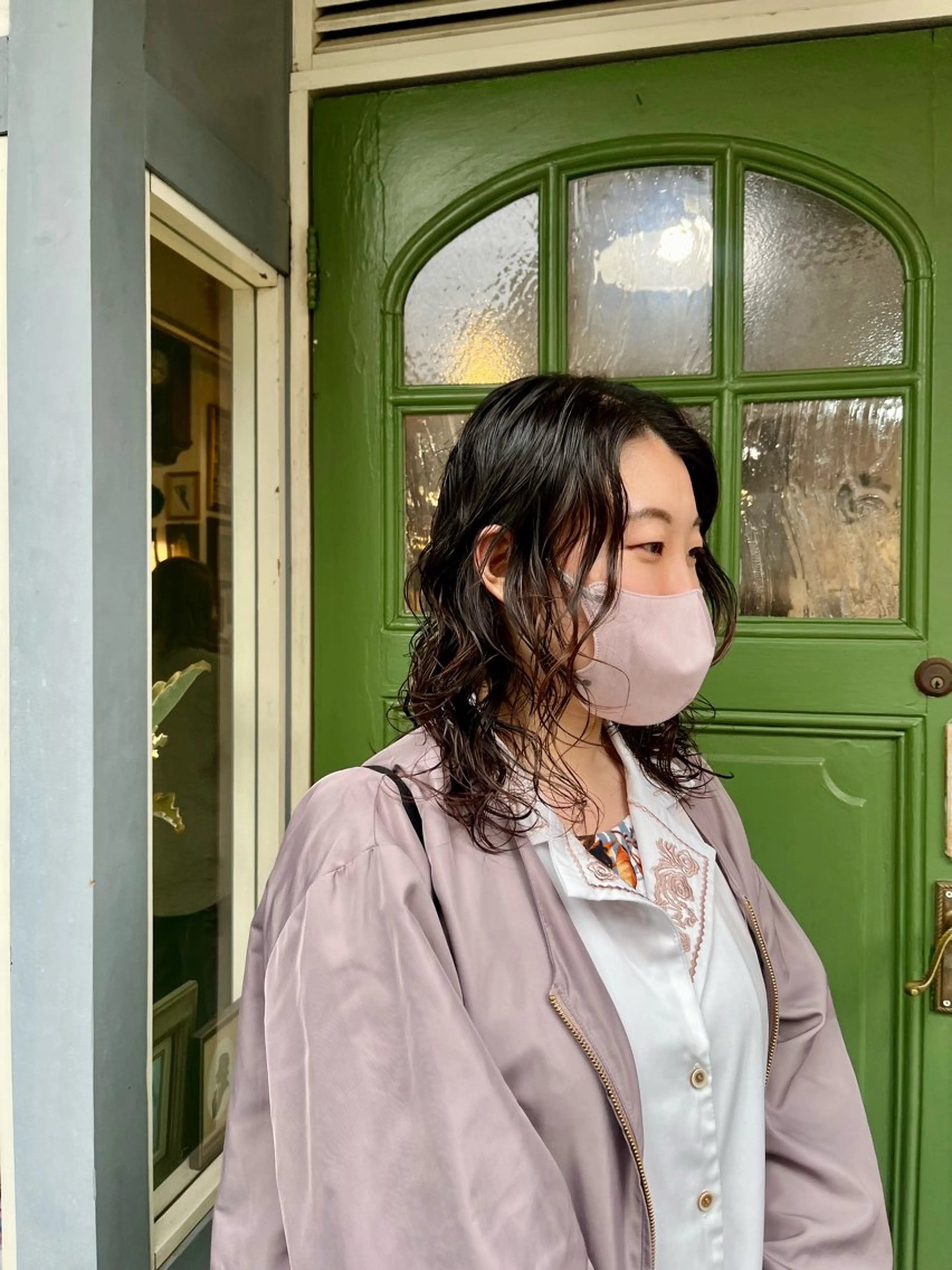 セミロング パーマ カット パーマ ヘッドスパ benji 学芸大学所属・朝が楽なパーマ 🌱ショート/緒方椋のヘアスタイル